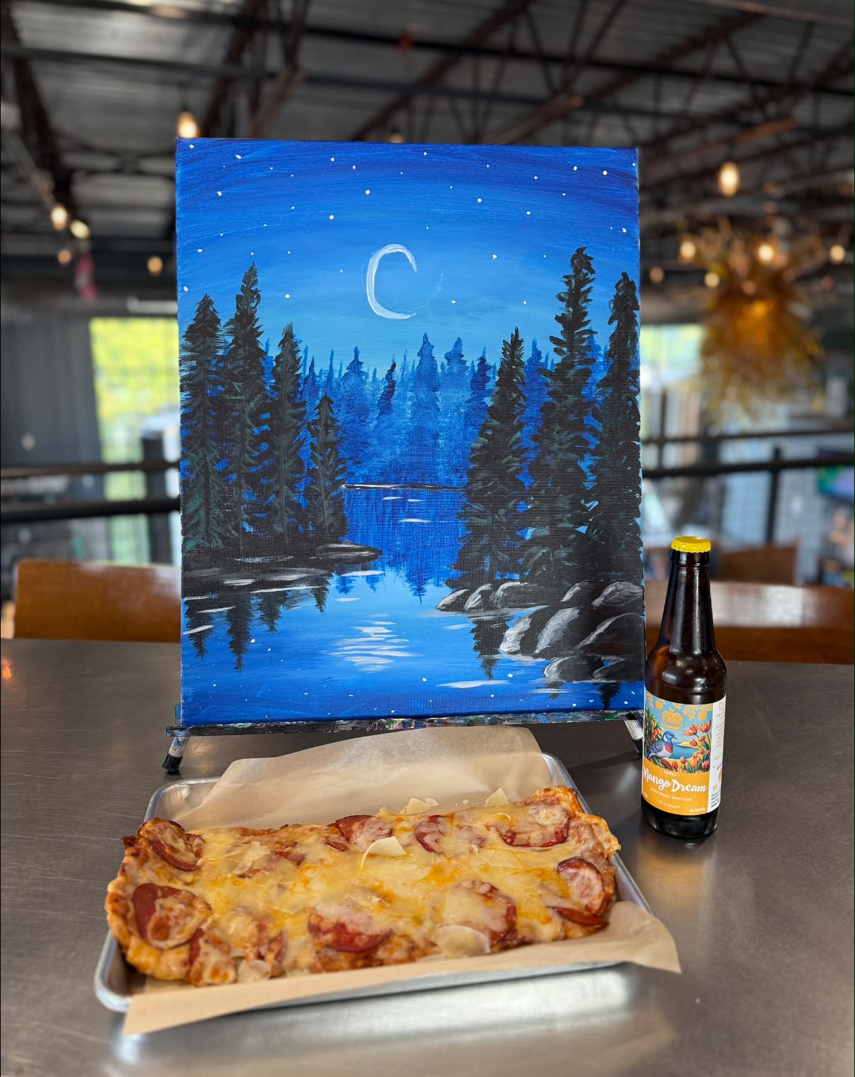 Paint and sip night at The Mezz with Crawford's beer | Pleasant