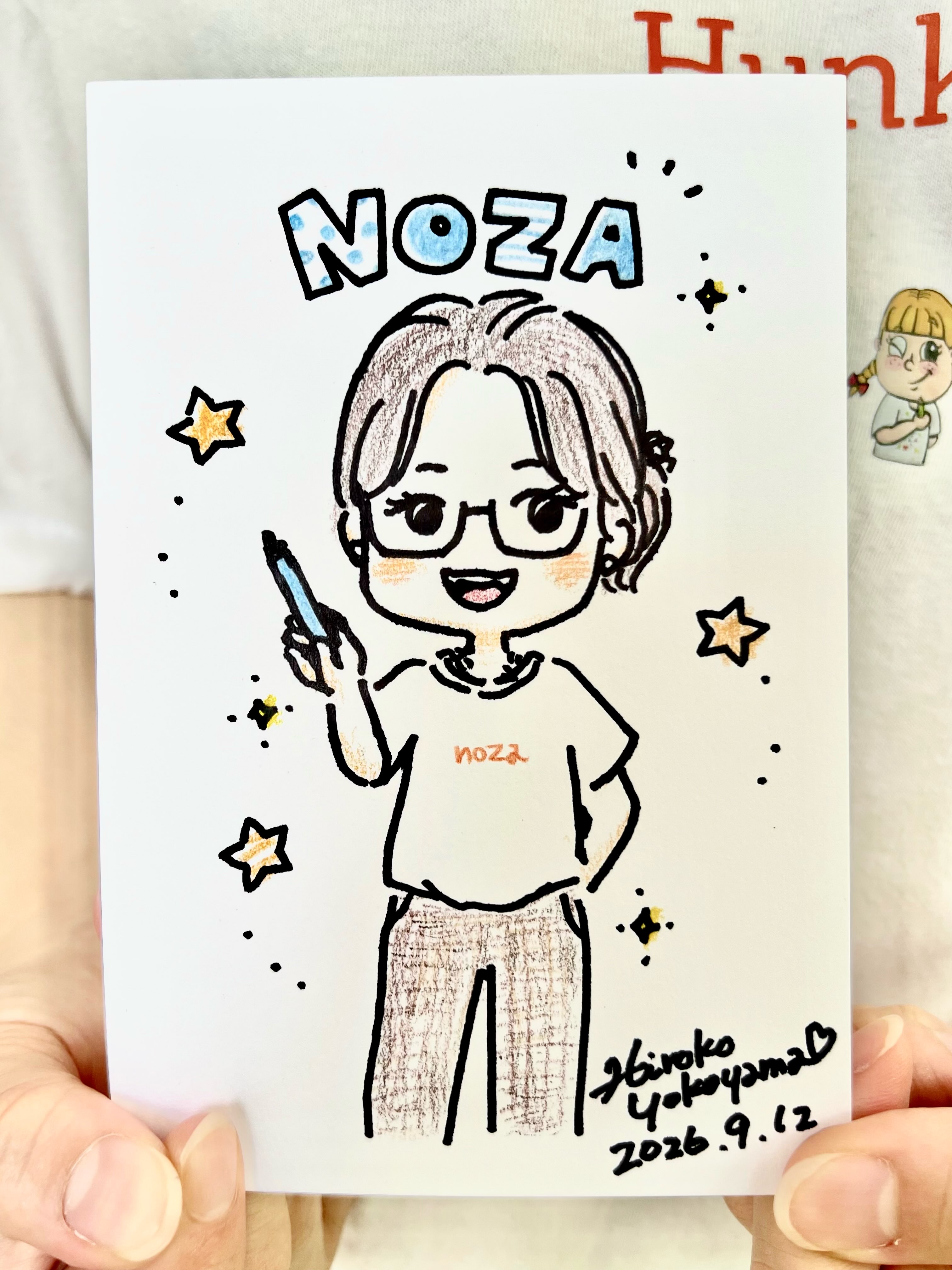 ROCCOマルシェ12th anniversary 1日目に描いた似顔絵✨ ROCCOmarche
