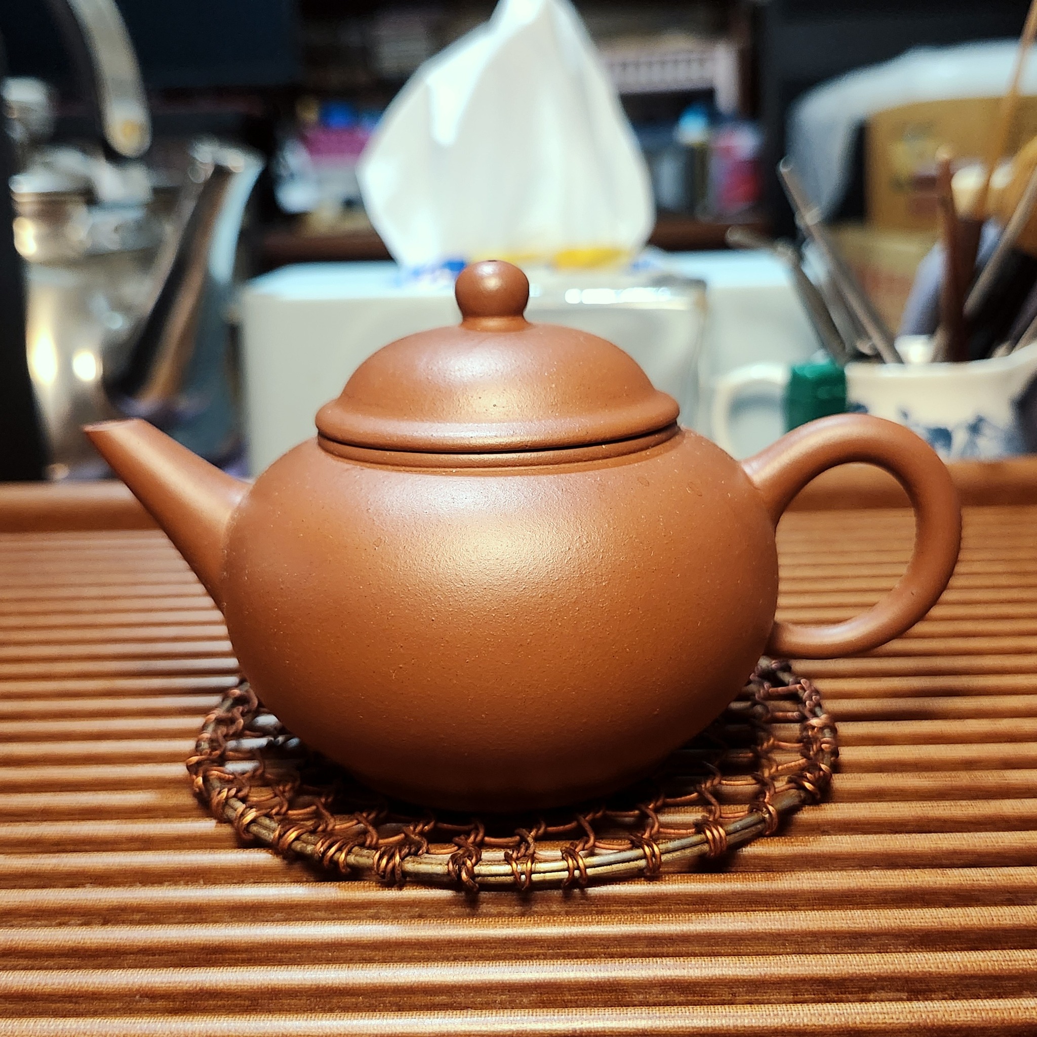 早期朱泥水平壺高海庚癸亥年