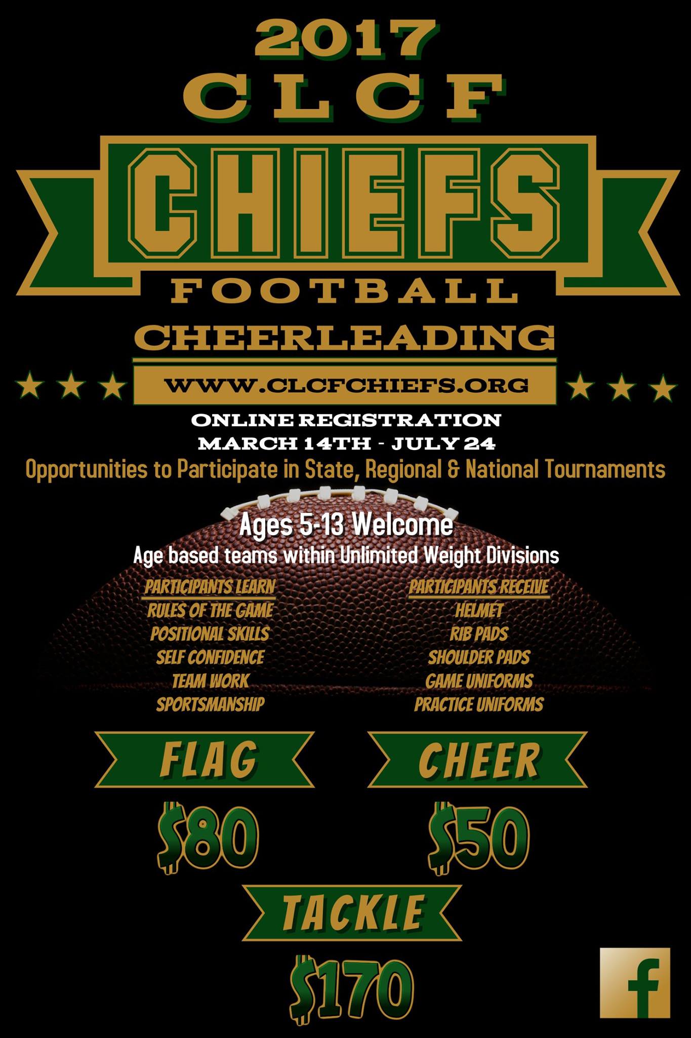 CLCF Chiefs Football | Cranston RI