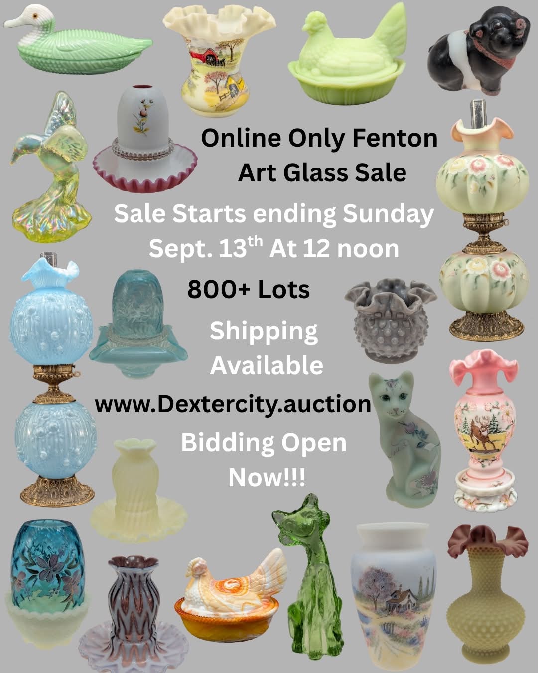 Fenton Art Glass online auction ends September 13