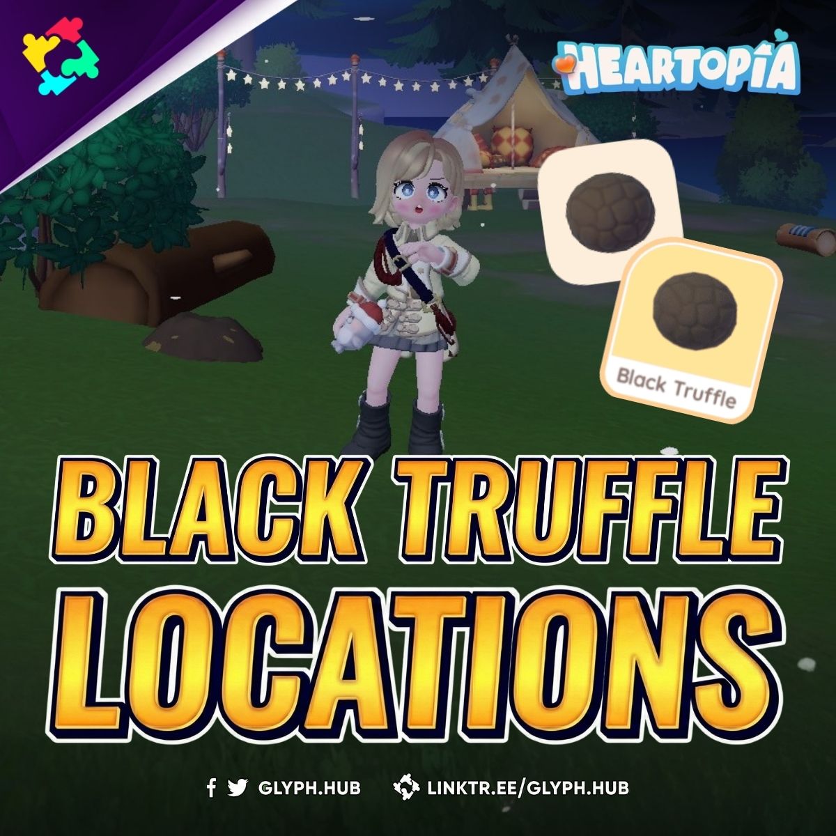 Glyph Hub - [HEARTOPIA] 🍄 All Black Truffle Locations! 🍄... | Facebook