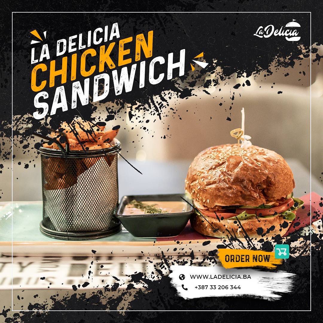 La Delicia Sarajevo - • Sendvič sa piletinom i pekarskim krompirom 🍴🍔 ...