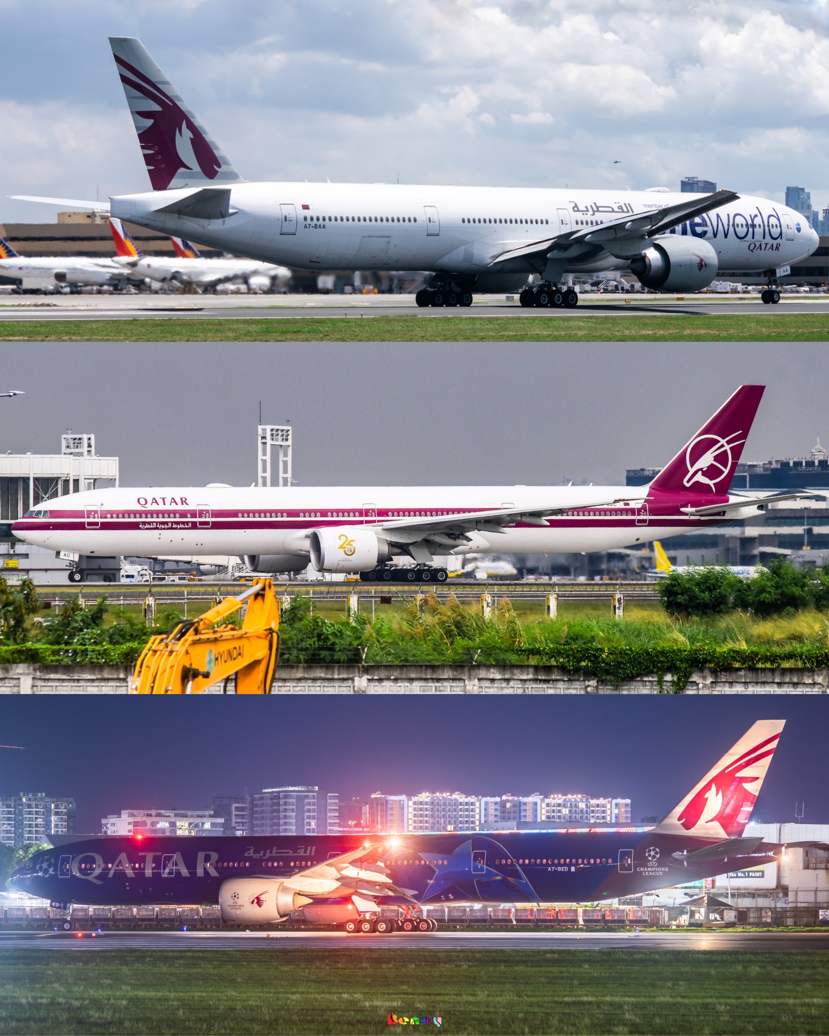 Qatar Airways Boeing 777 with UEFA Champions League livery