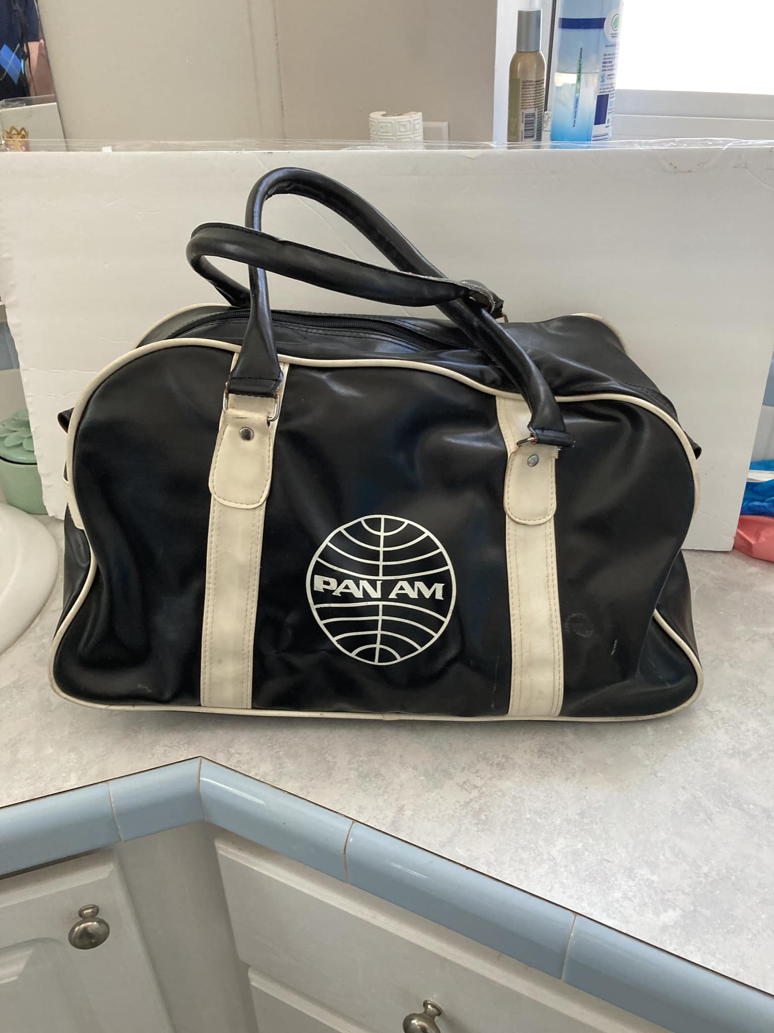 Pan American Airlines vintage amenity kit bag