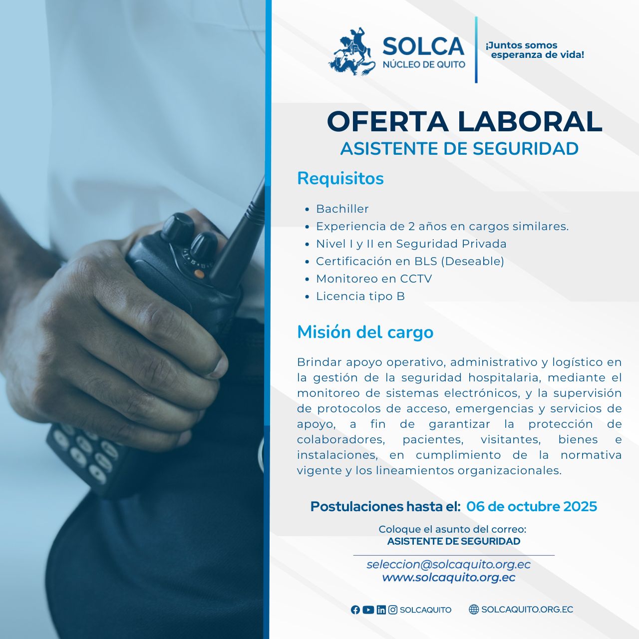Red - ¡Forma parte de la familia de SOLCA Quito! 🏥 Estamos en busca de ...