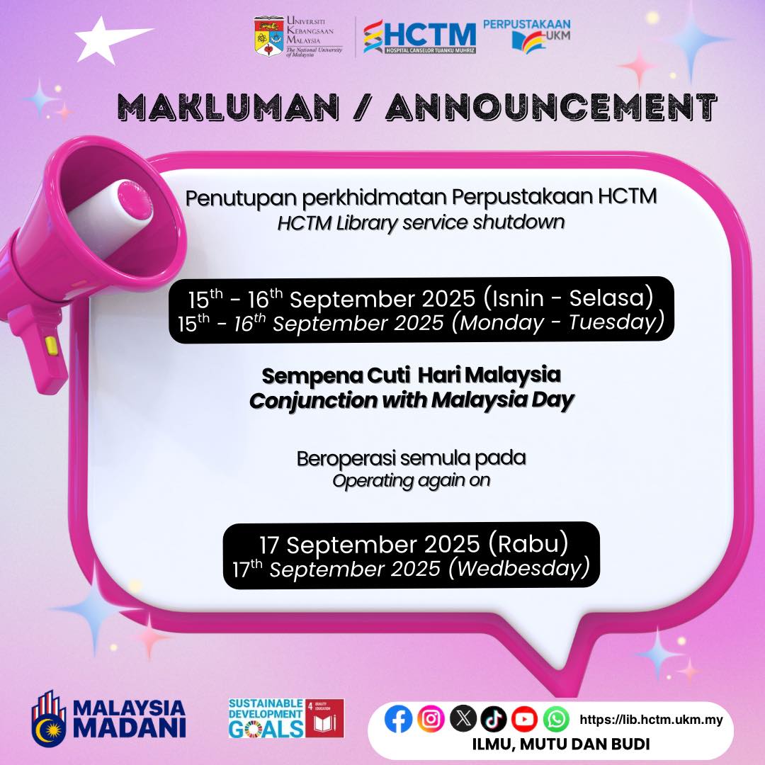 Perpustakaan - Makluman kepada semua pelanggan Perpustakaan HCTM # ...