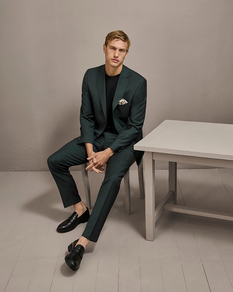 dark green dress with navy suit Introducing deep suits for a confident formal look highsummer_26