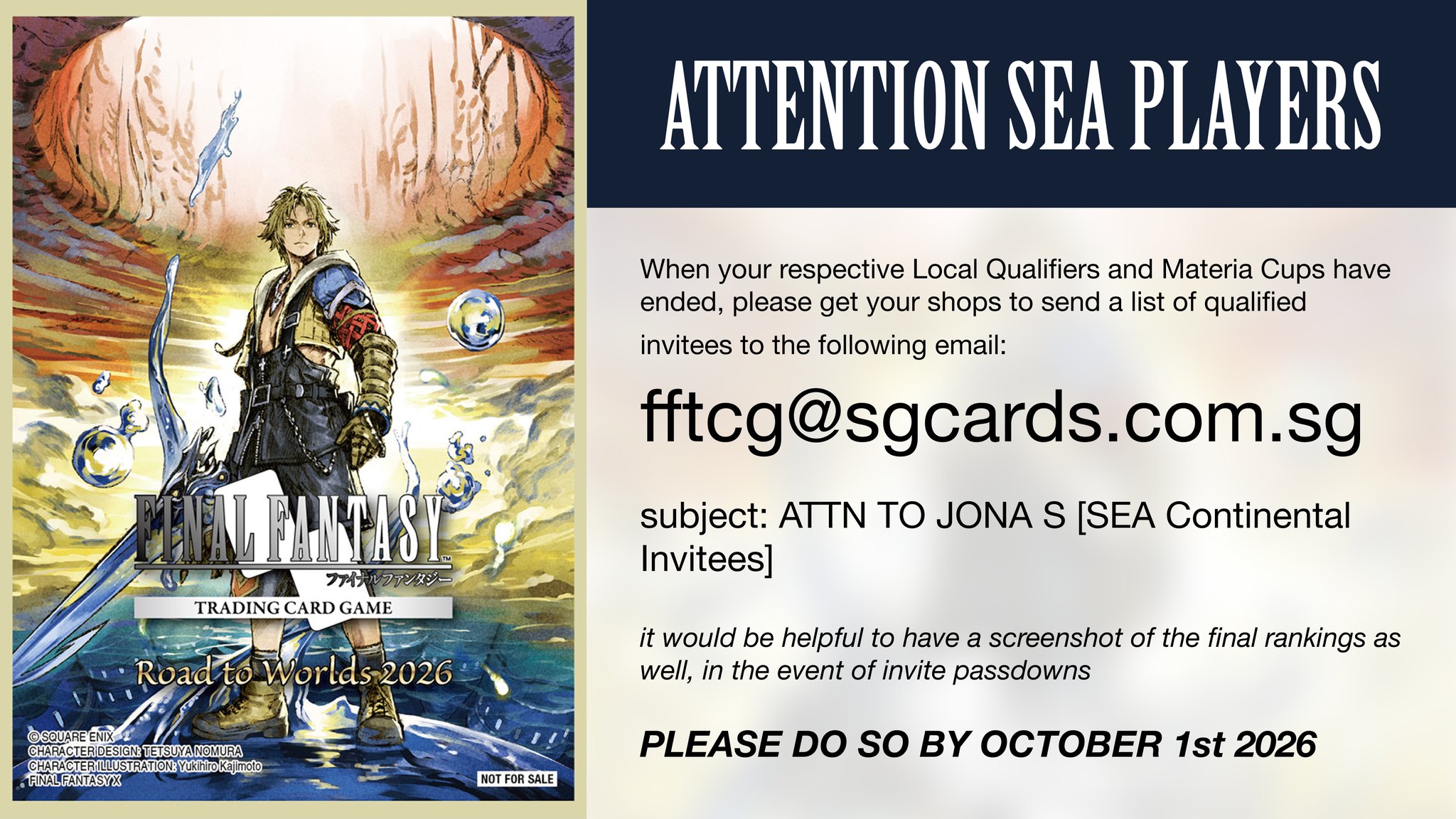 Final Fantasy TCG South East Asia (@FFTCGSEA) • Facebook