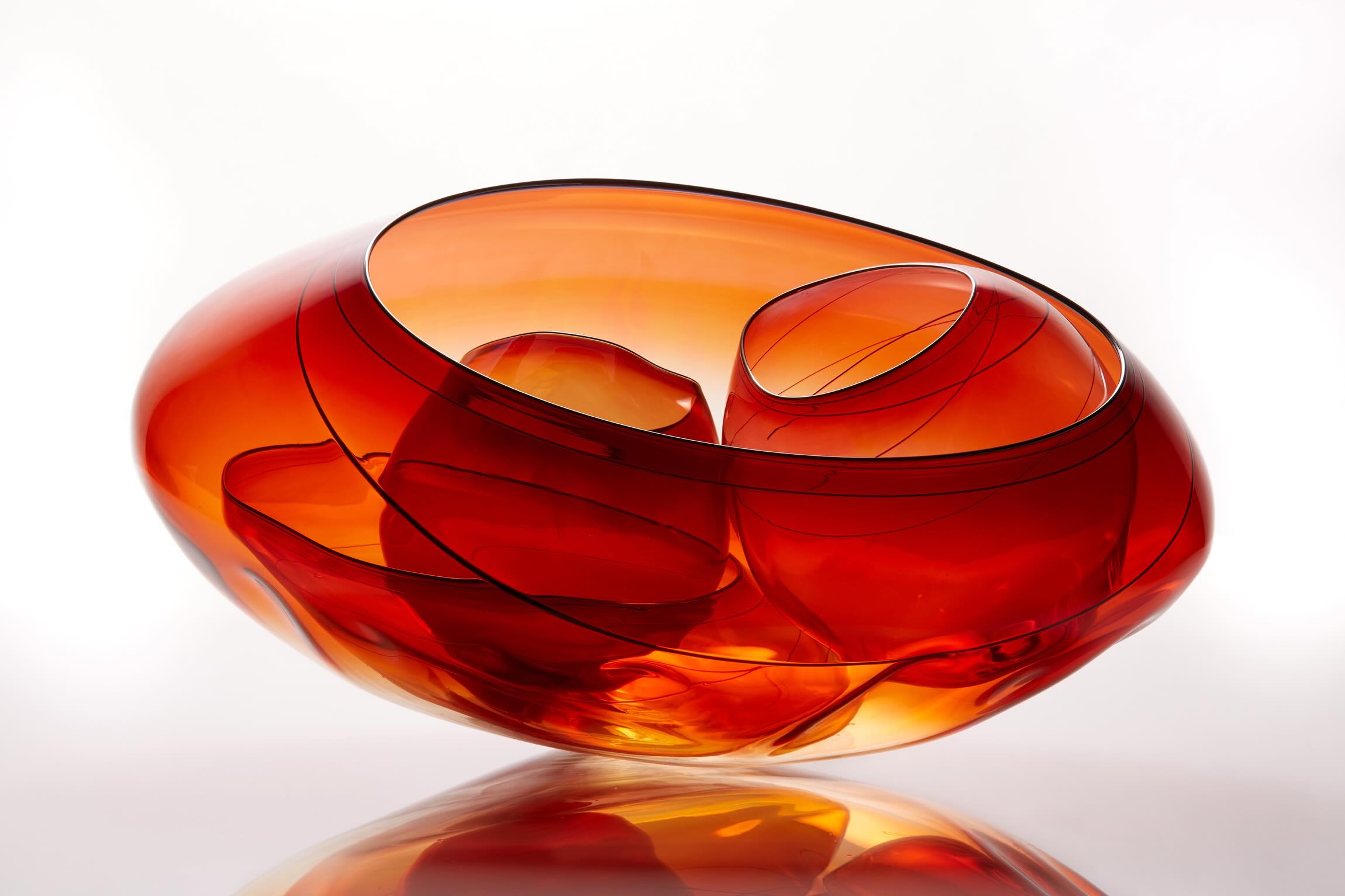 Dale Chihuly's Garnet Flame Basket Set at Homo Faber 2026 in Venice