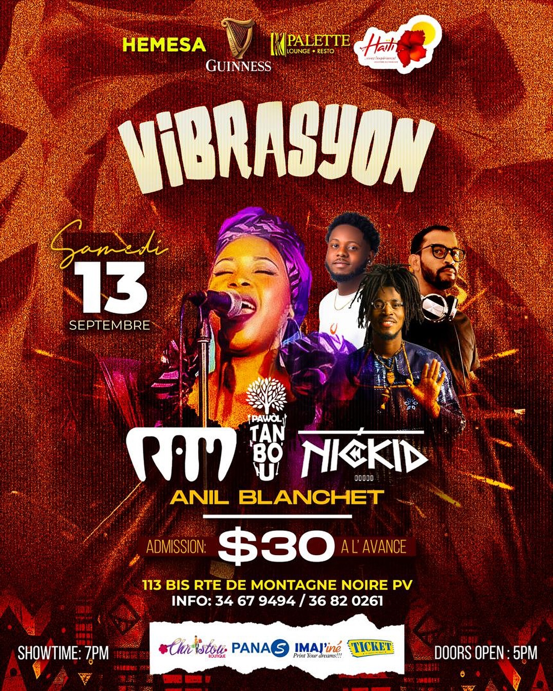 Ticket - ‼️ VIBRASYON‼️ RAM DE RETOUR À PORT AU PRINCE! L’emblématique ...