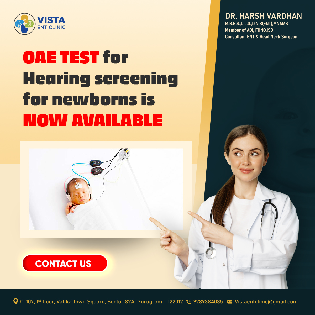 OAE Test for hearing screening for... - Vista ENT Clinic | Facebook