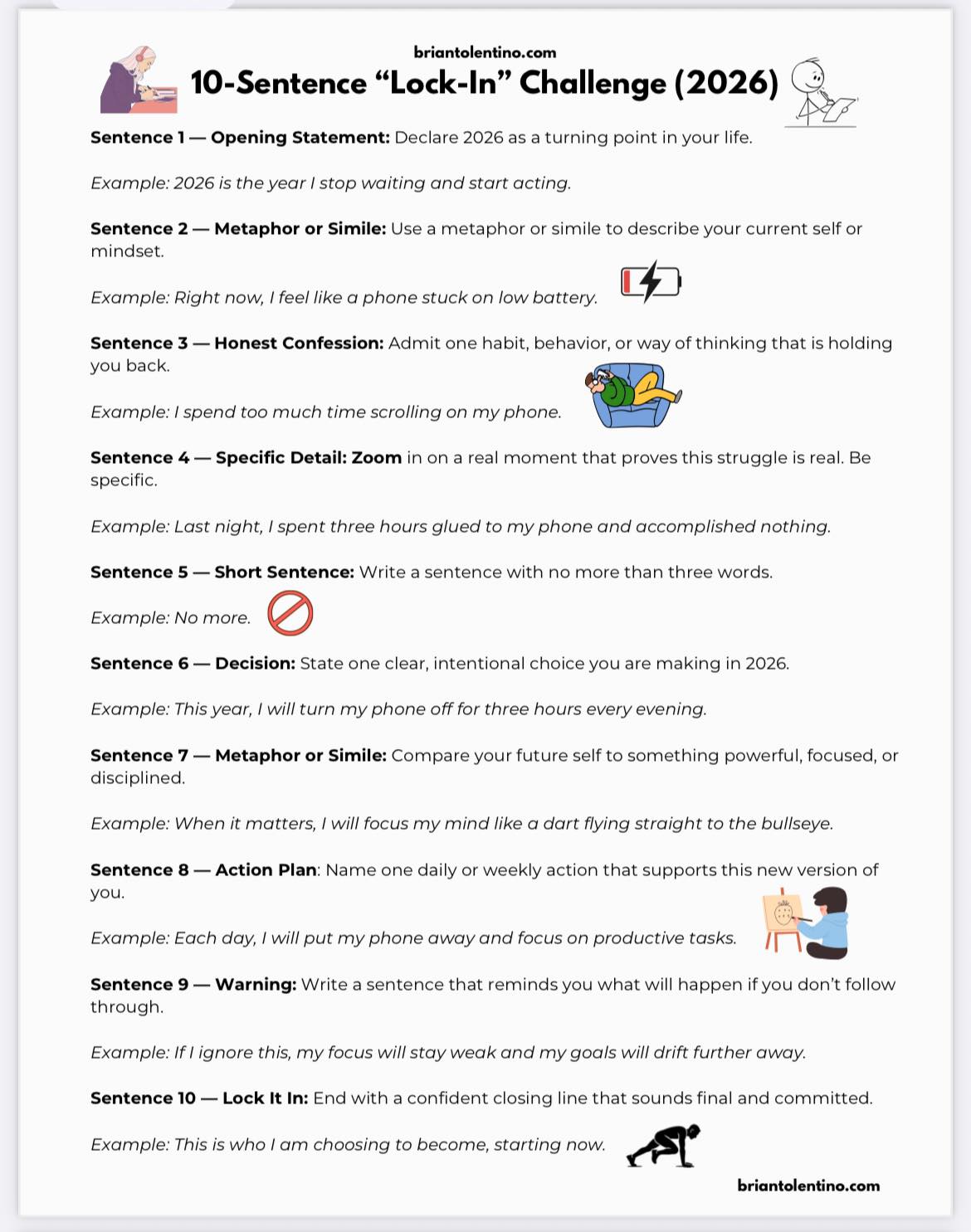 10-Sentence “Lock-In” Challenge!... - Tolentino Teaching | Facebook