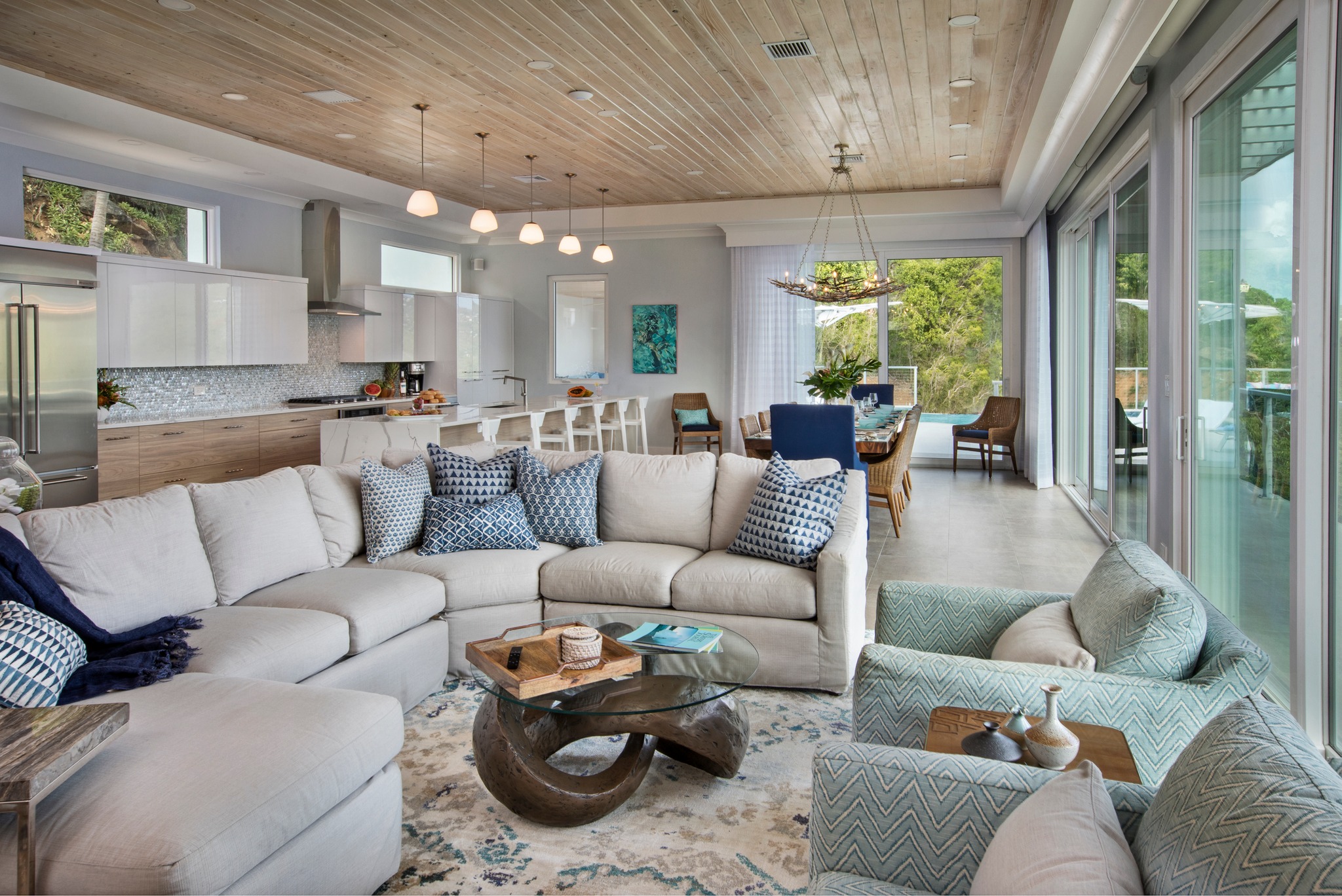 The great room in our Big Blue... - Caribbean Interior Design
