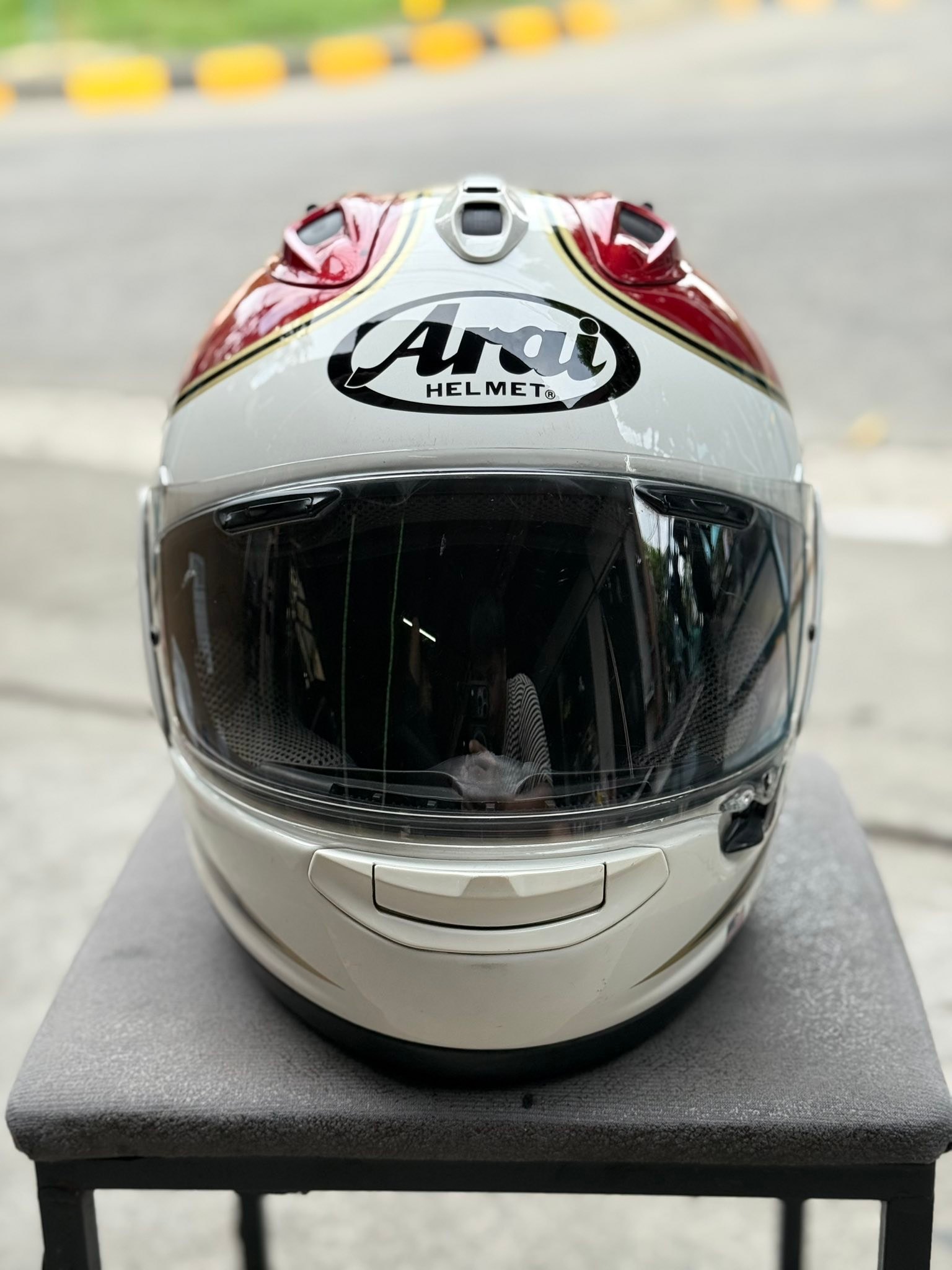 arai corsair x spencer 40 helmet RX-7 V TH SILVER Automotive mist latch position slightly cracks the shield open Fully removable Arai Corsair-X Helmet Review |