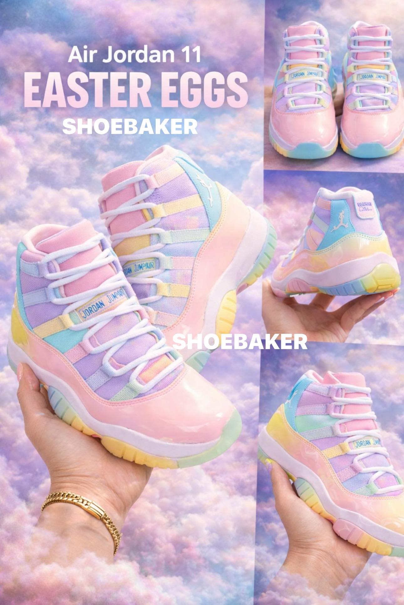 Air Jordan 11 Easter Egg concept. 🐣 Drop your size for pair ⬇️