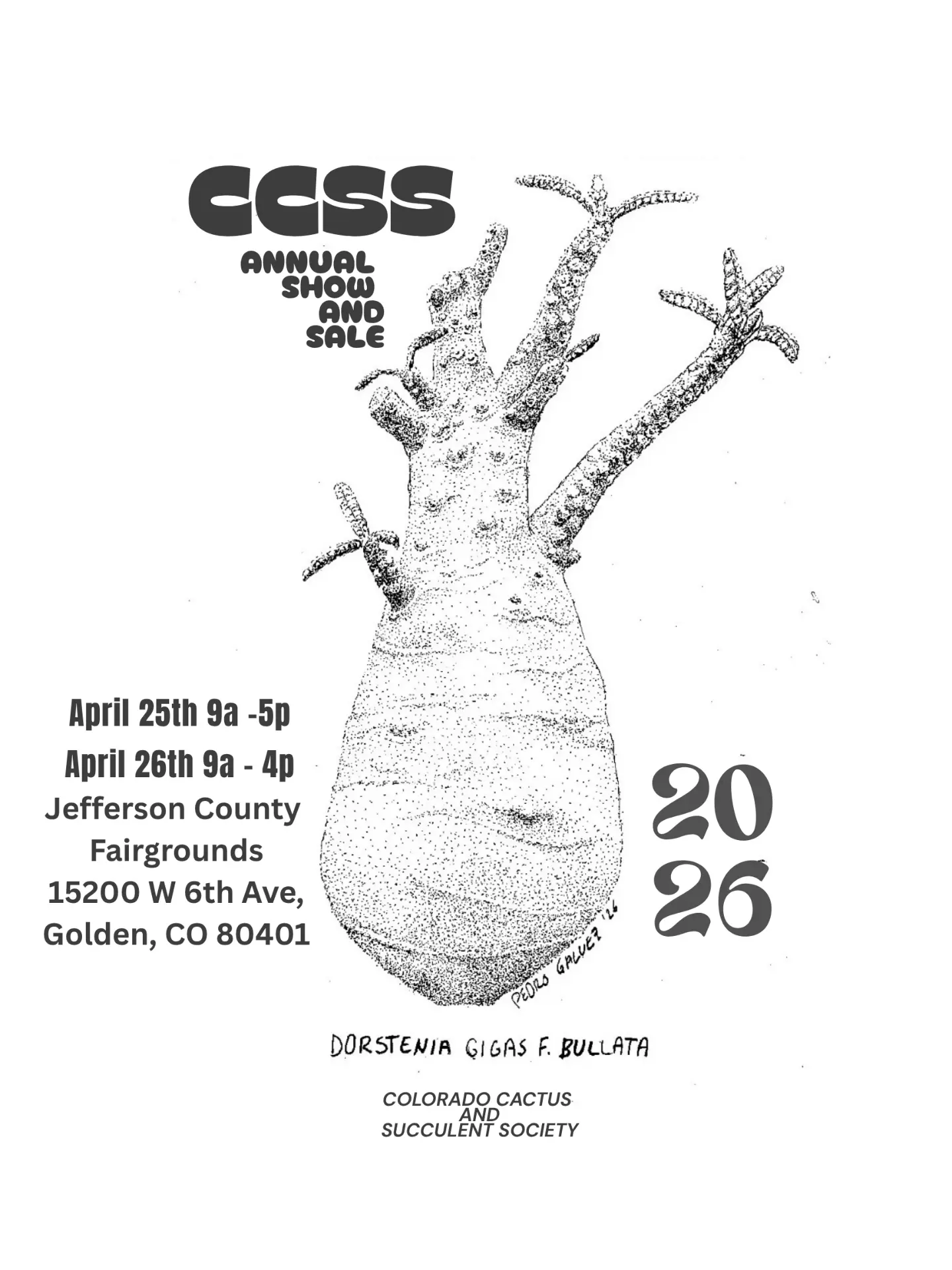 2026 CCSS Cactus and Succulent Show and Sale in Jefferson County