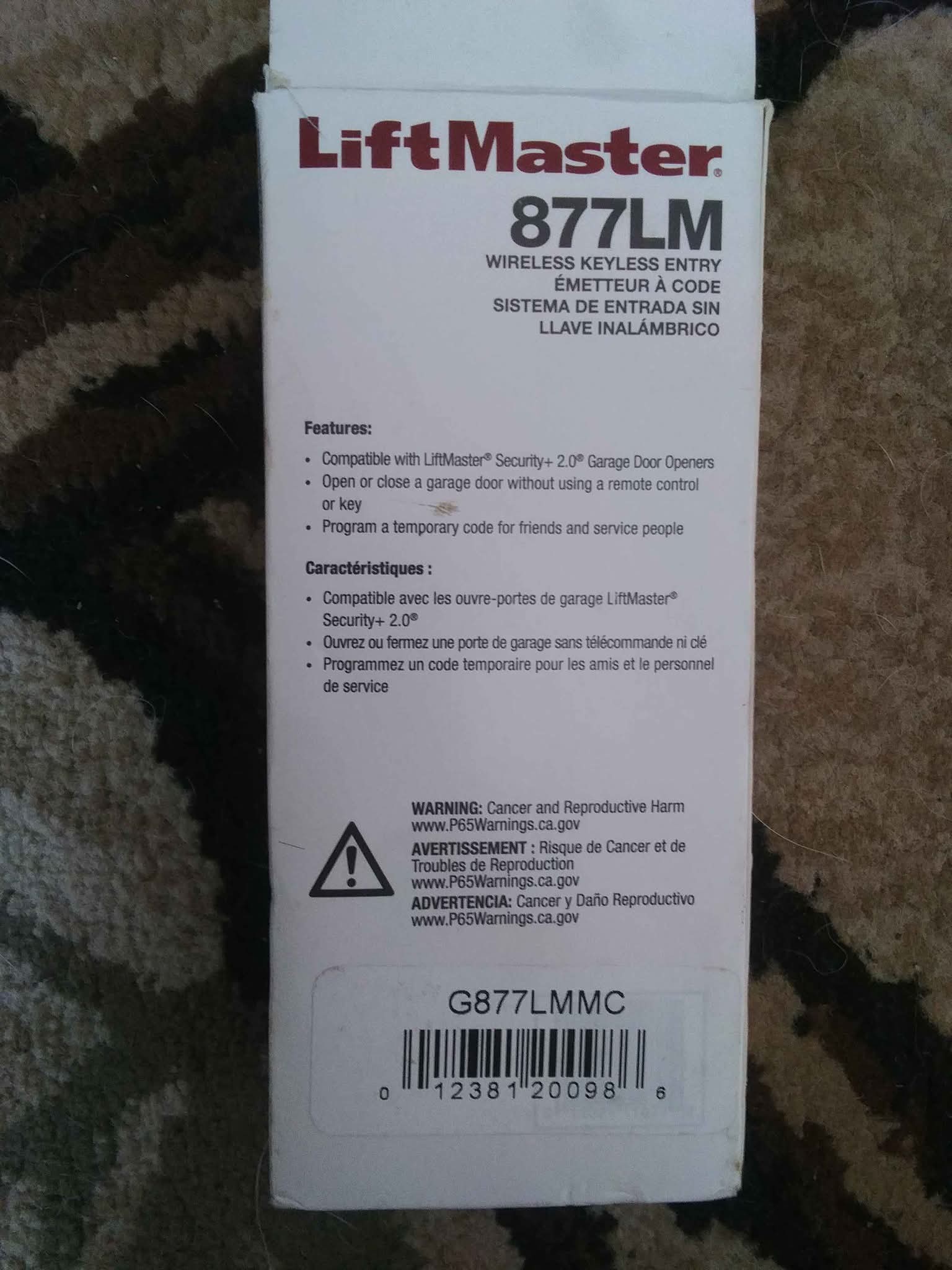 Liftmaster 877LM Wireless Keyless Entry 4 Digit Keypad - Keyboards ...