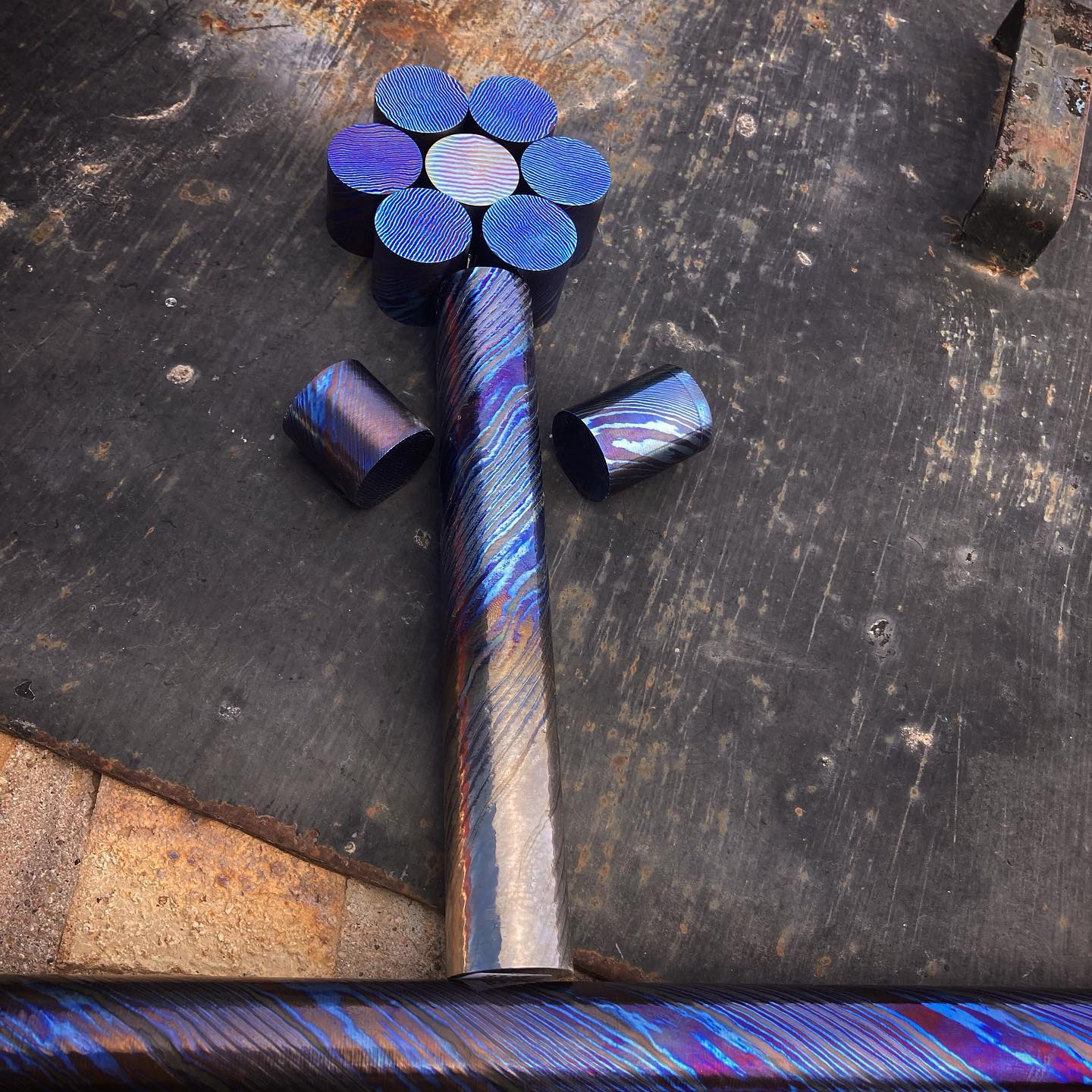 Black and White Timascus rod... - Alpha Knife Supply