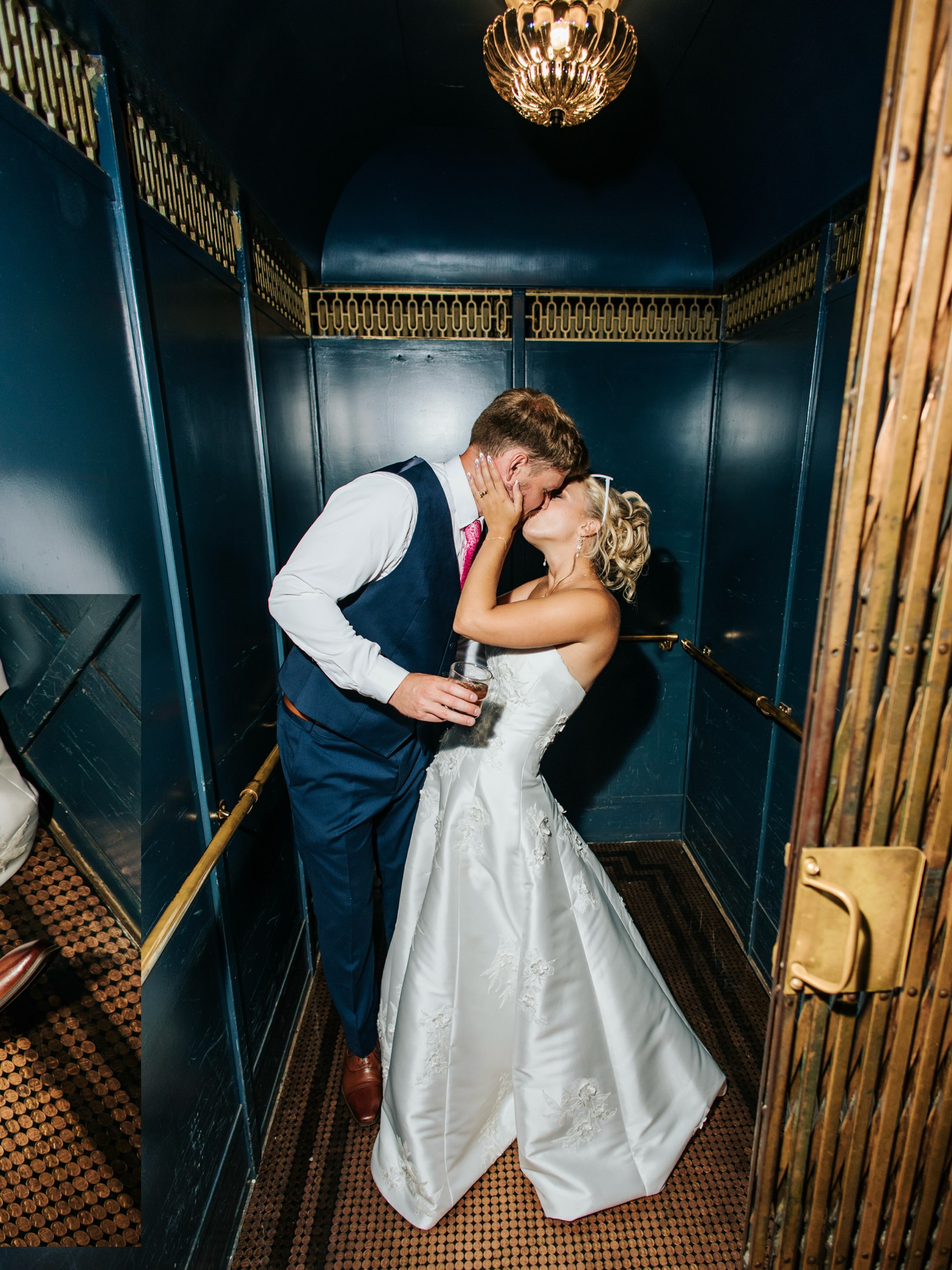 bridesmaid dresses fort wayne indiana A moment for the Nazareth Hall elevator!! 👏🏻👏🏻 Venue: Nazareth Hall Photo: Columbus, OH Wedding Photographer - Haley Timmons Dress: Wayne, Wedding Dress Shop Florals: Clayfield Farms Saks_FinalSale