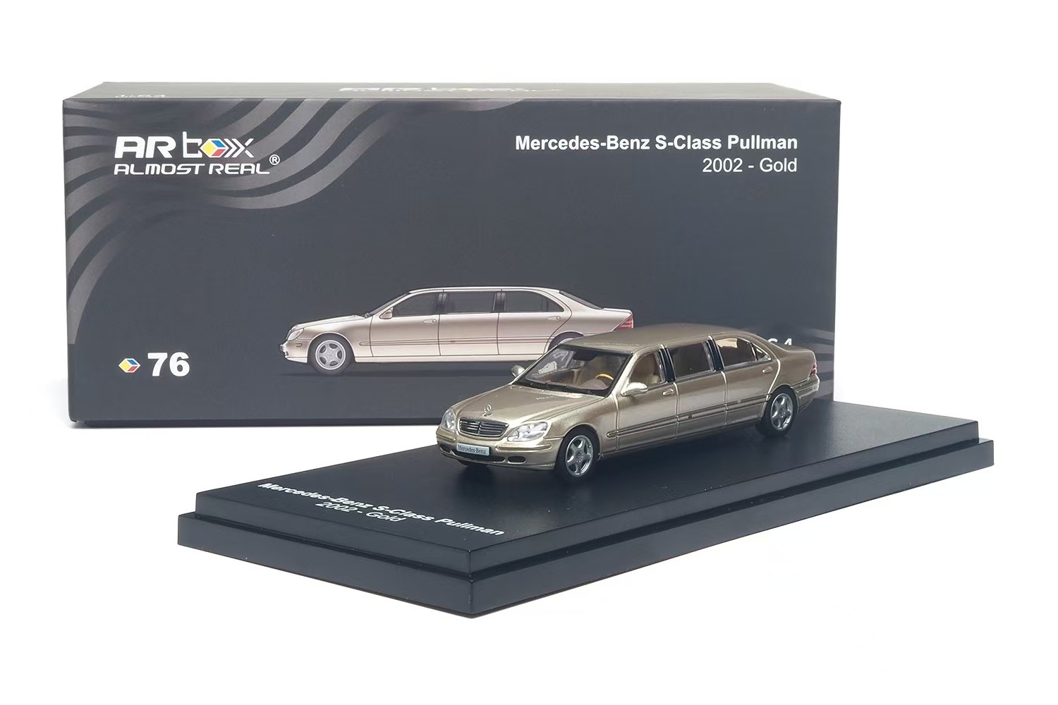🥳AR Box Almost Real 1:64 Mercedes S-Class S600 Pullman 2002