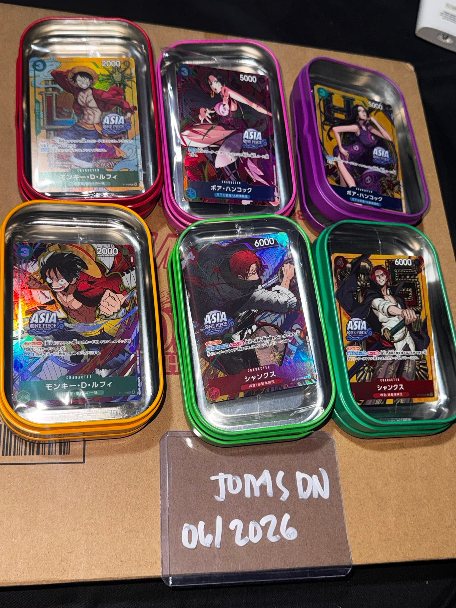 One Piece TCG TS-03 Asia promo card set with tin can for sale
