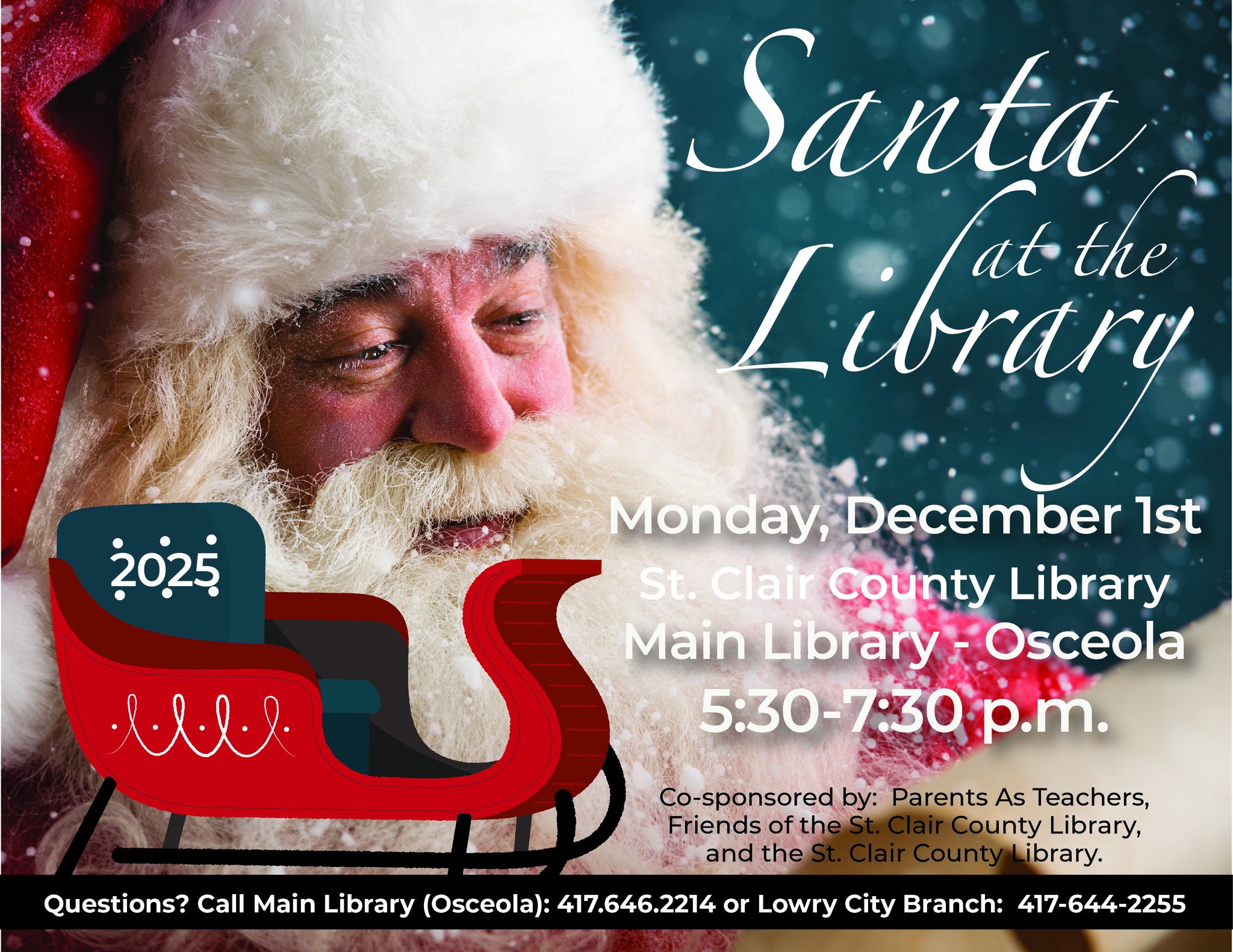 (RESCHEDULED TO DECEMBER 2ND) Santa at the St. Clair County Library