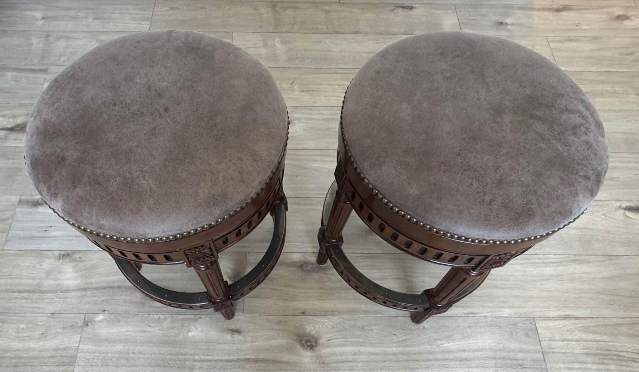 Set of 2 Frontgate Anderson Swivel Counter Bar Stools - Bar Stools ...
