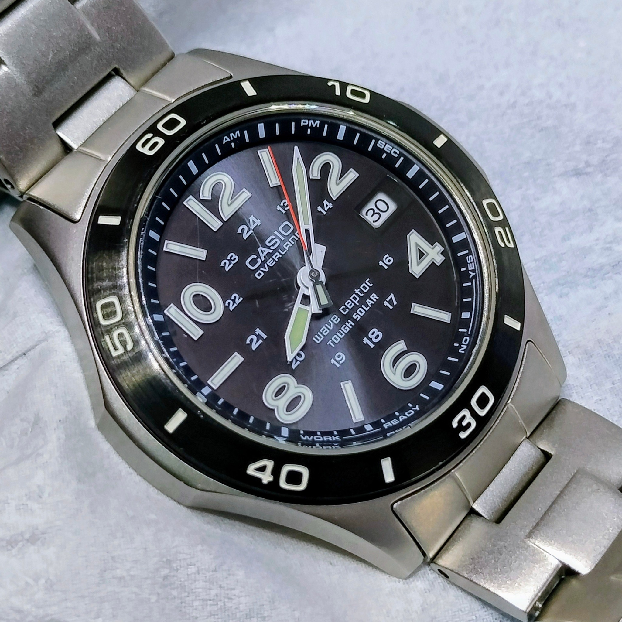 Casio Overland OVW 110 Titanium, Tough solar, wave ceptor 