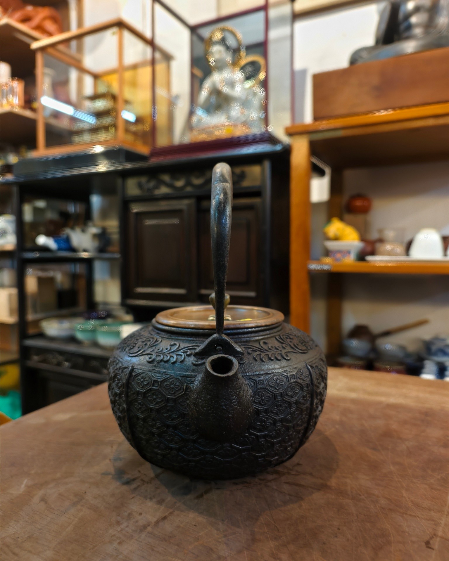 铁瓶[脱蜡铸造] [明治时代1868年- 1912年] [龍纹堂] Iron Kettle [Lost