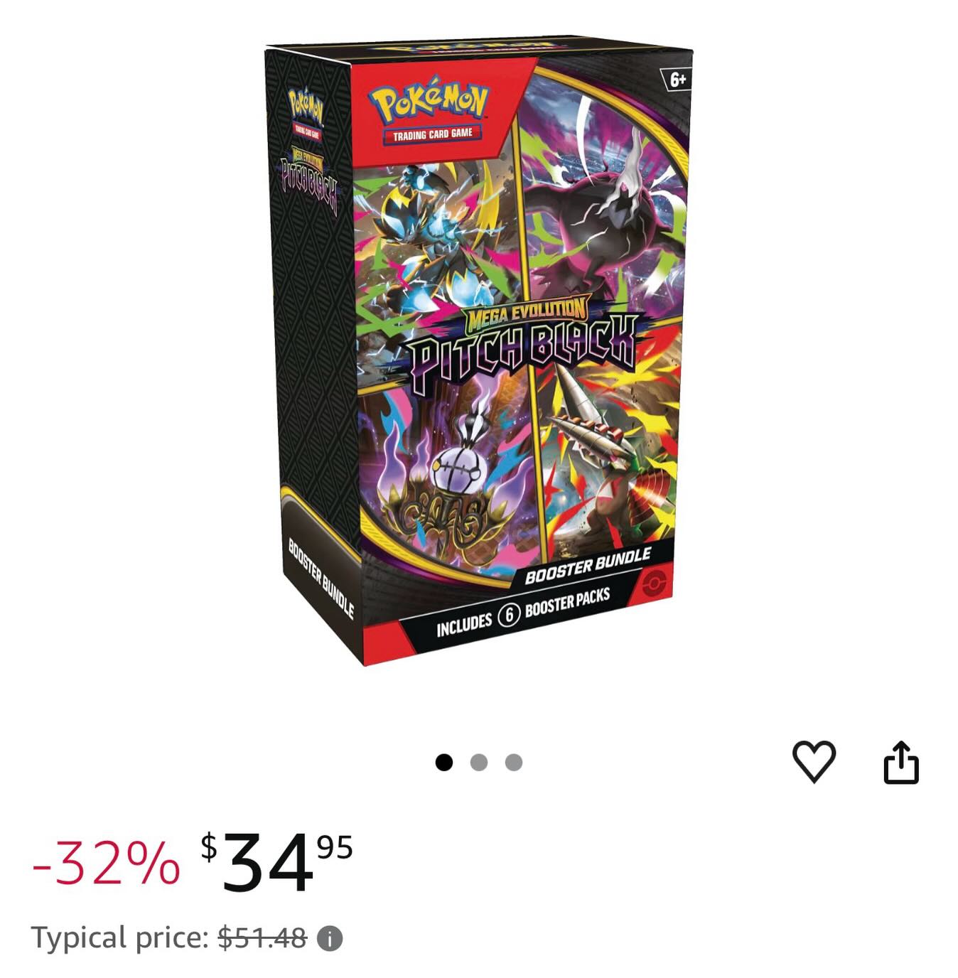 Pitch Black Booster Bundle is available at Amazon for near MSRP. Sold by them. . https://amzn.to/4521BfF . #Ad #Pokemon #TradingCards