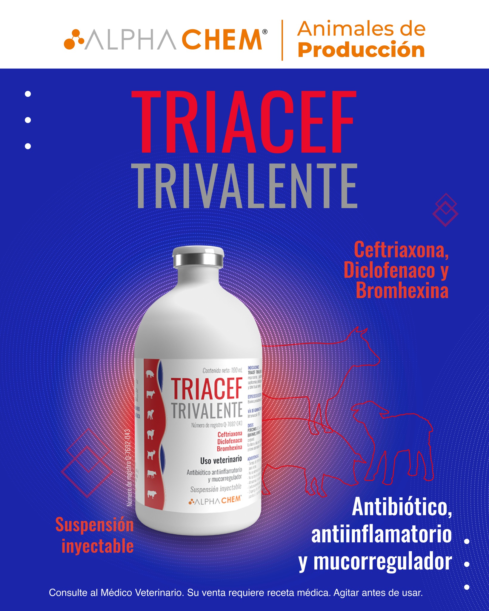 ALPHA - 𝑻𝑹𝑰𝑨𝑪𝑬𝑭 𝑻𝑹𝑰𝑽𝑨𝑳𝑬𝑵𝑻𝑬 🧪🐄🐖 Está indicado para el tratamiento de ...