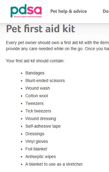 Copdock - One thing that did come out of yesterday's First Aid for Pets