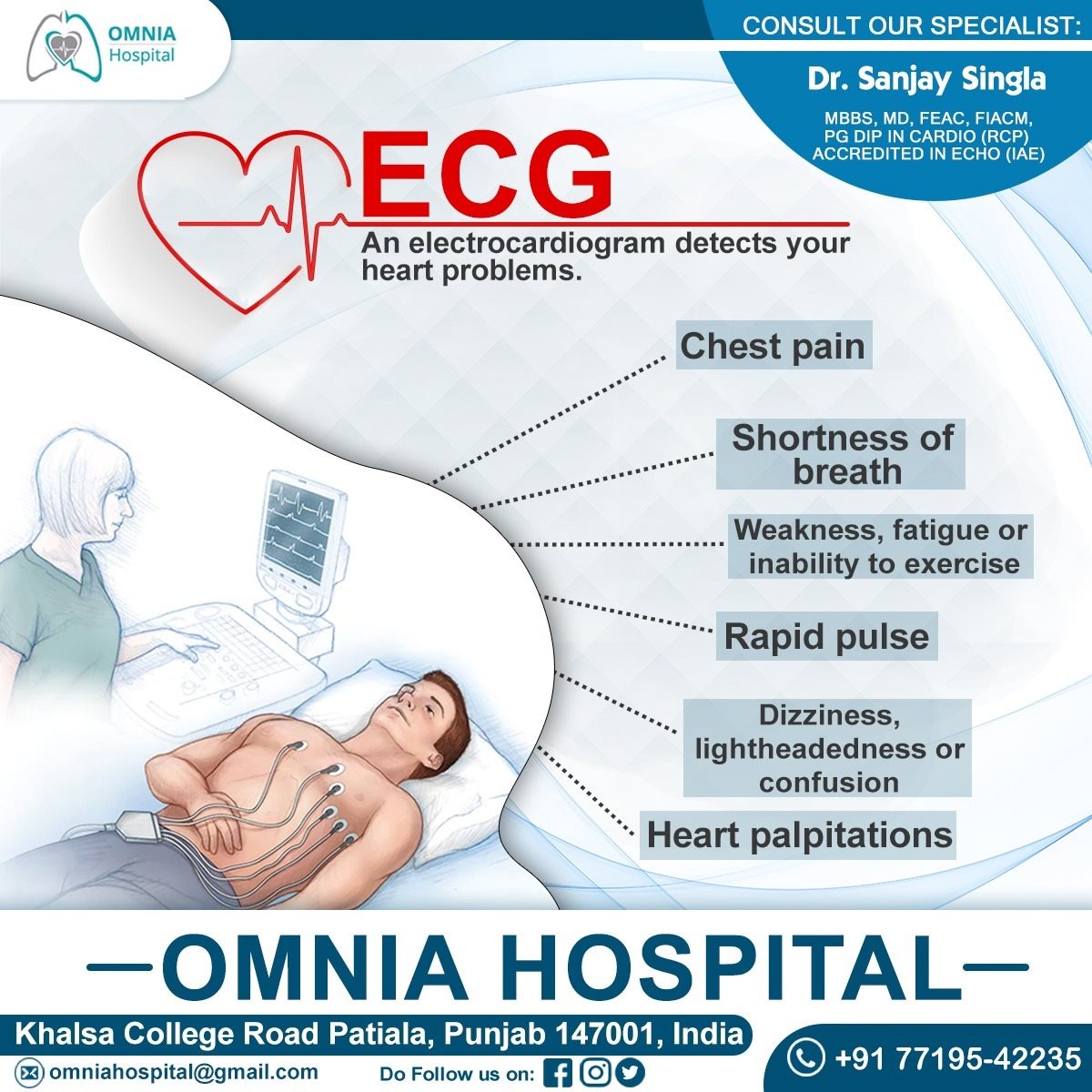 ECG An electrocardiogram... - Omnia Hospital Patiala | Facebook