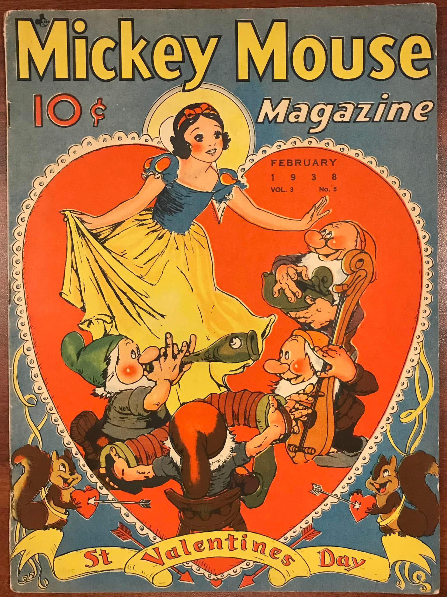 Vintage Mickey Mouse Magazine Snow White Valentine's cover