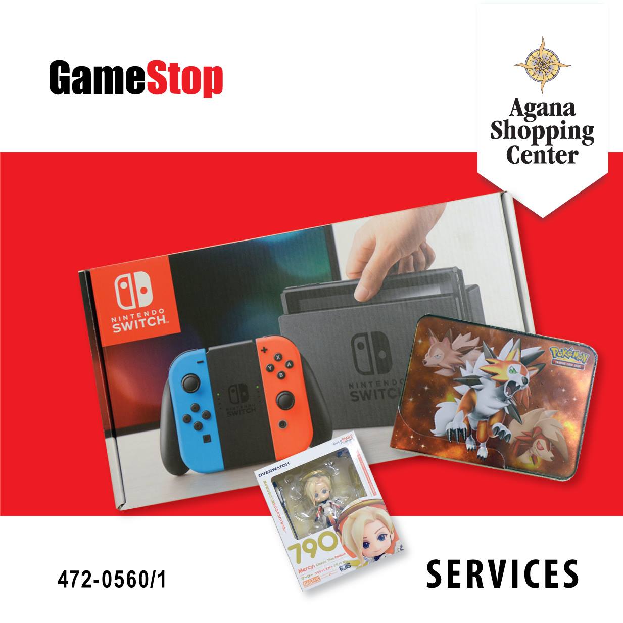 GameStop has Red/blue Nintendo Switch | Pokemon Trading Card (Sun
