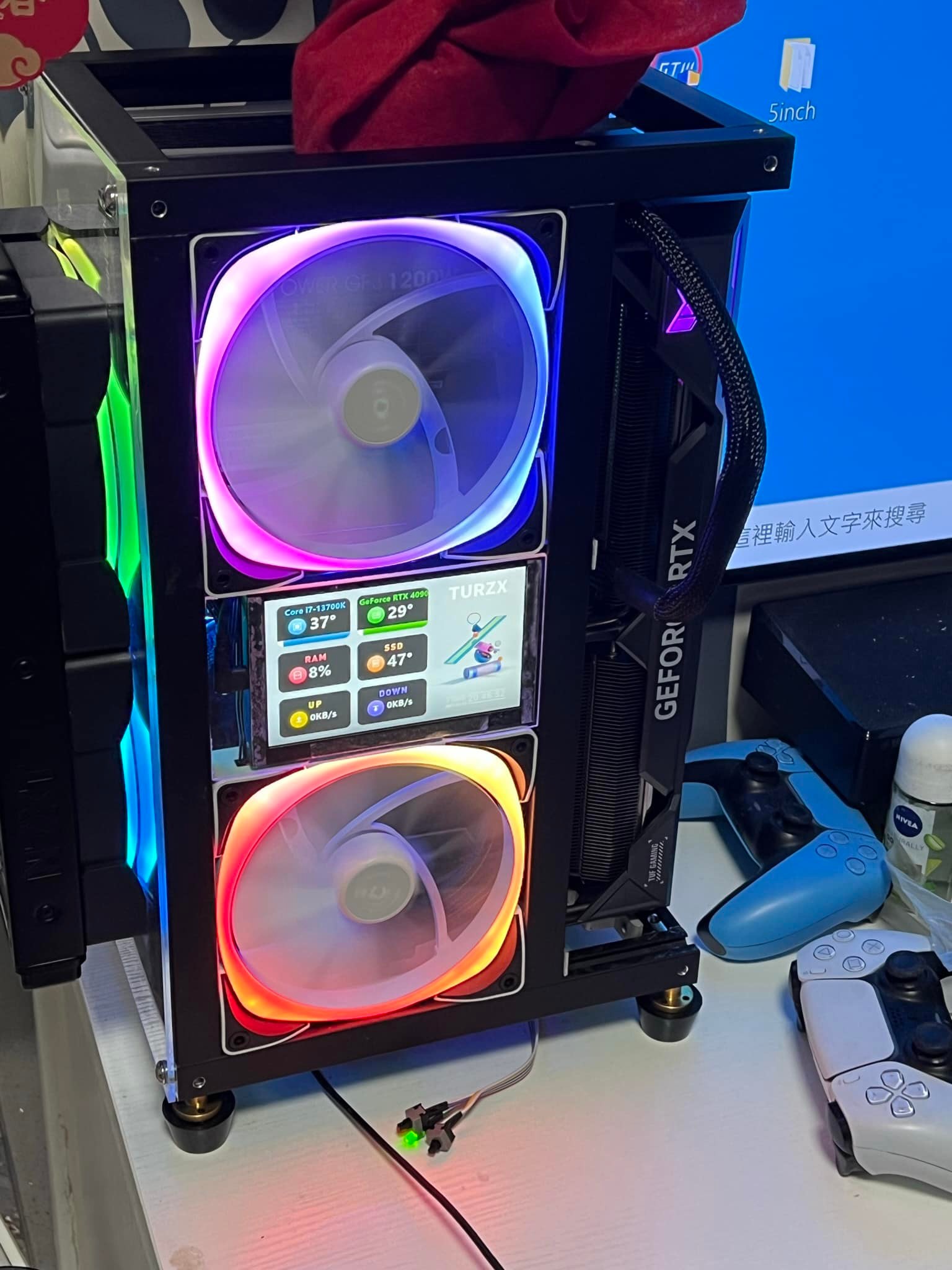 DIY mini PC with Intel Core i7 13700K and Asus TUF 4090 OC