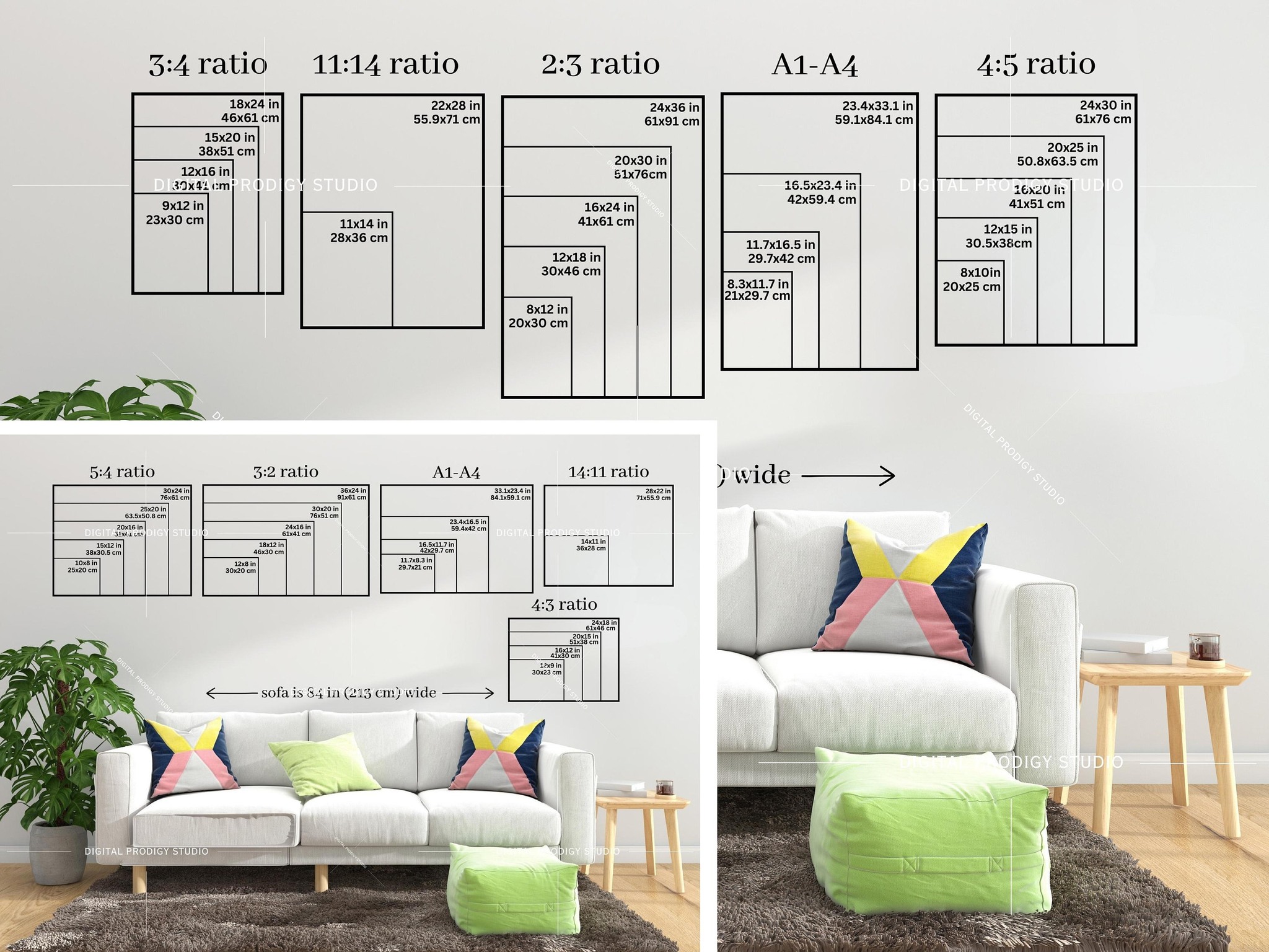 Digital - frame Size Comparison , poster size guide, Frame Size Guide ...
