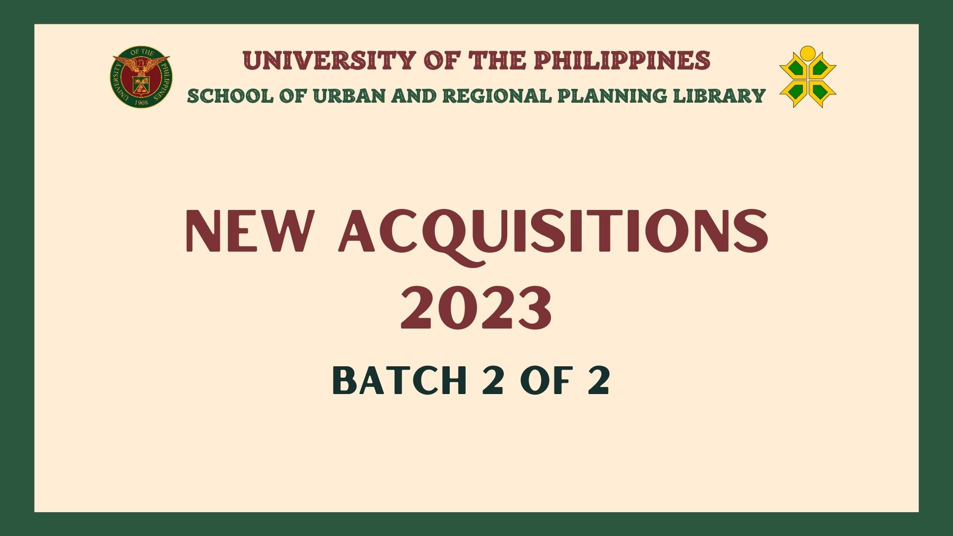 Good... - UP School of Urban and Regional Planning Library | Facebook