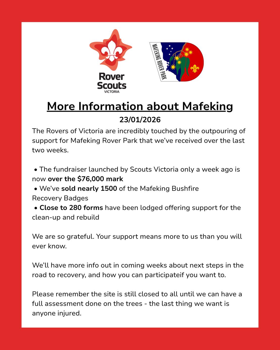 Mafeking - The Rovers of Victoria are incredibly touched by the ...
