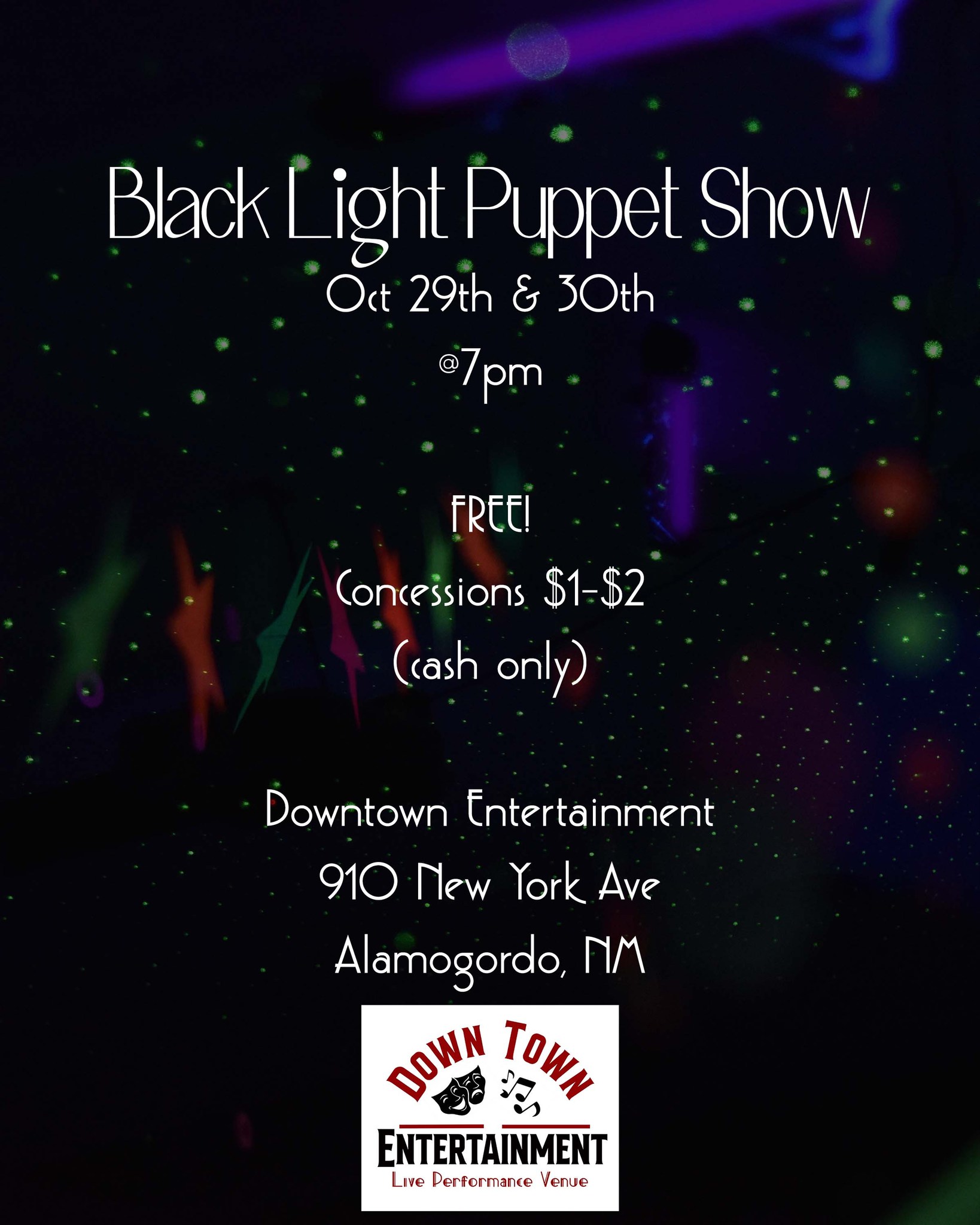 Black Light Puppet Show