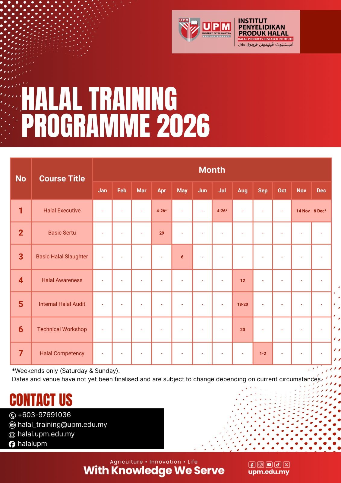 Institut - Jom sertai Halal Training Programme 2026 anjuran Institut ...