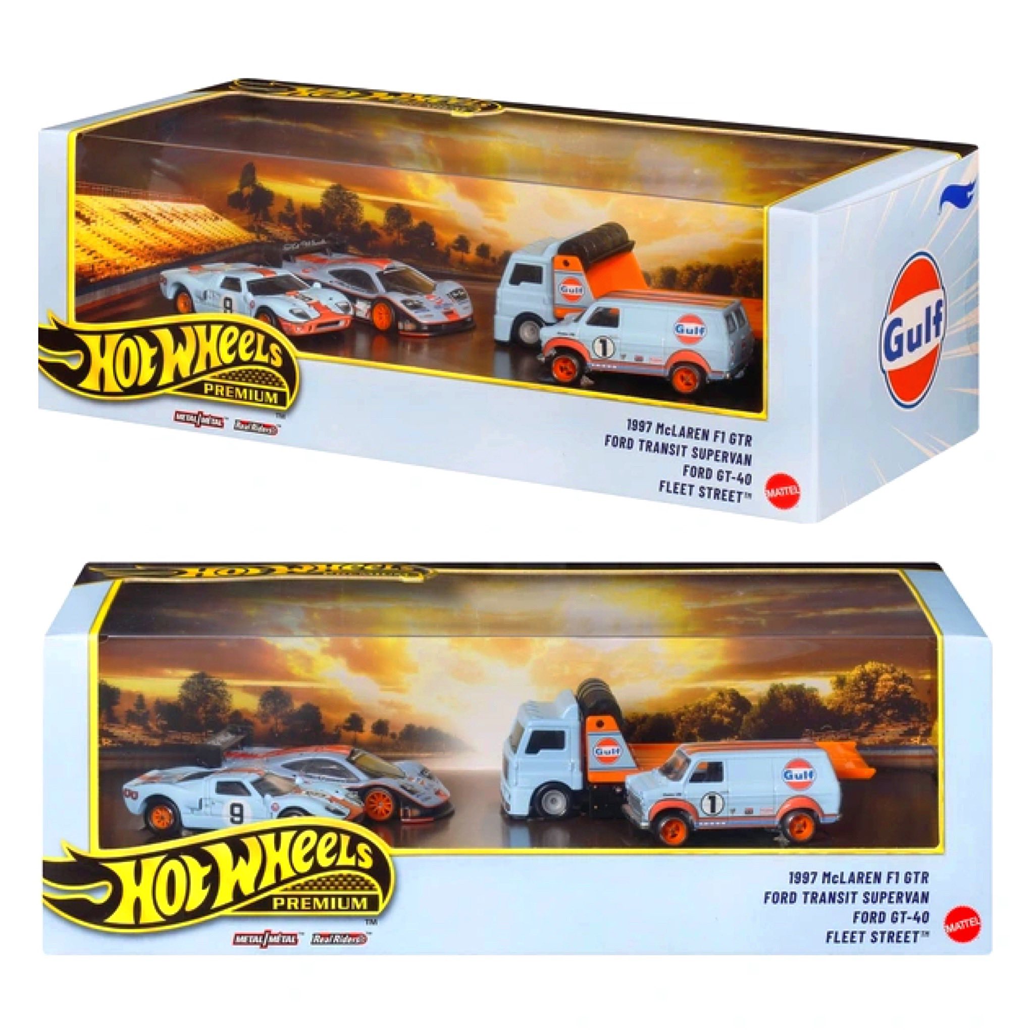 HOT WHEELS PREMIUM BOX COLLECTOR DISPLAY GULF SET. Models