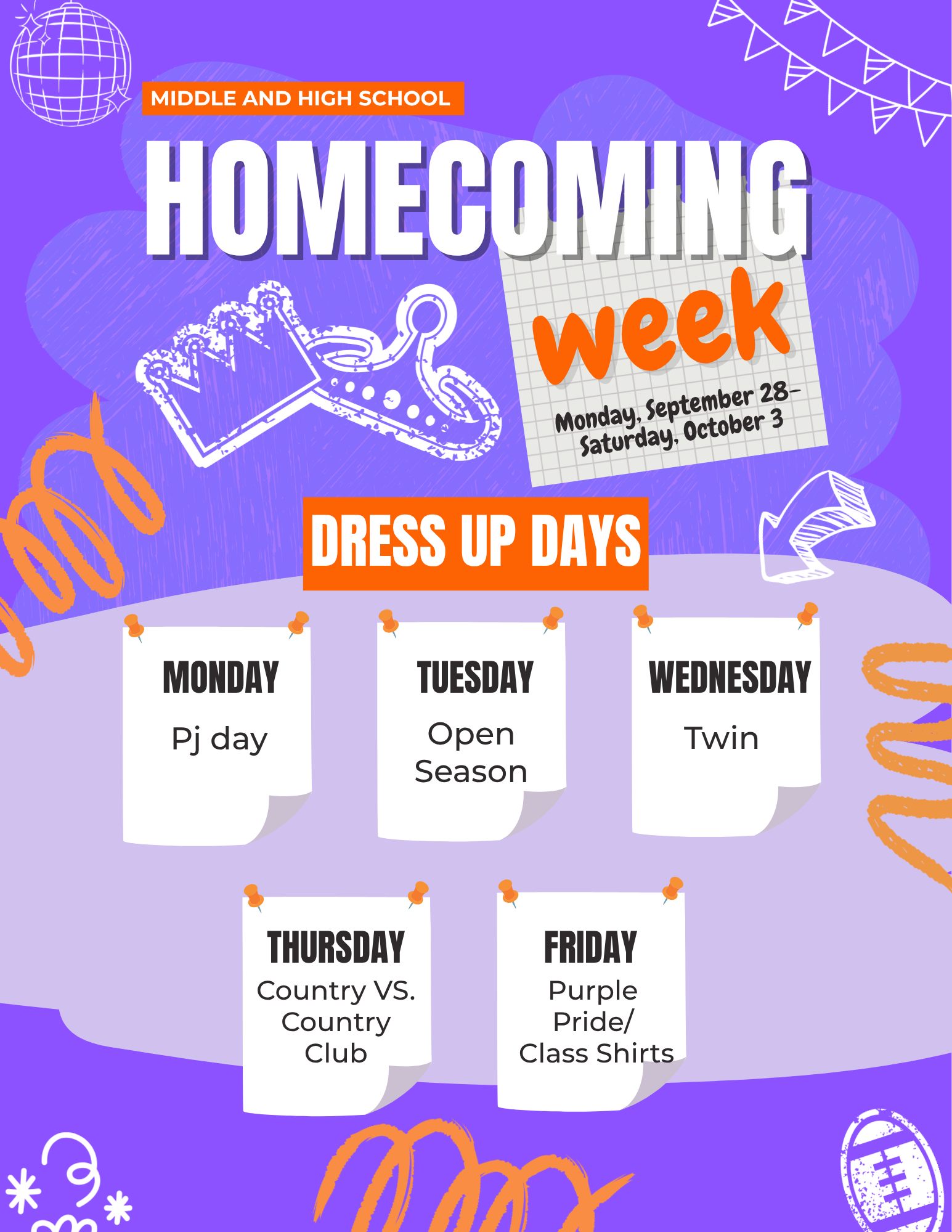 creative homecoming dress up days Augusta School District's Week (September 28-October 2) Tag: metallic