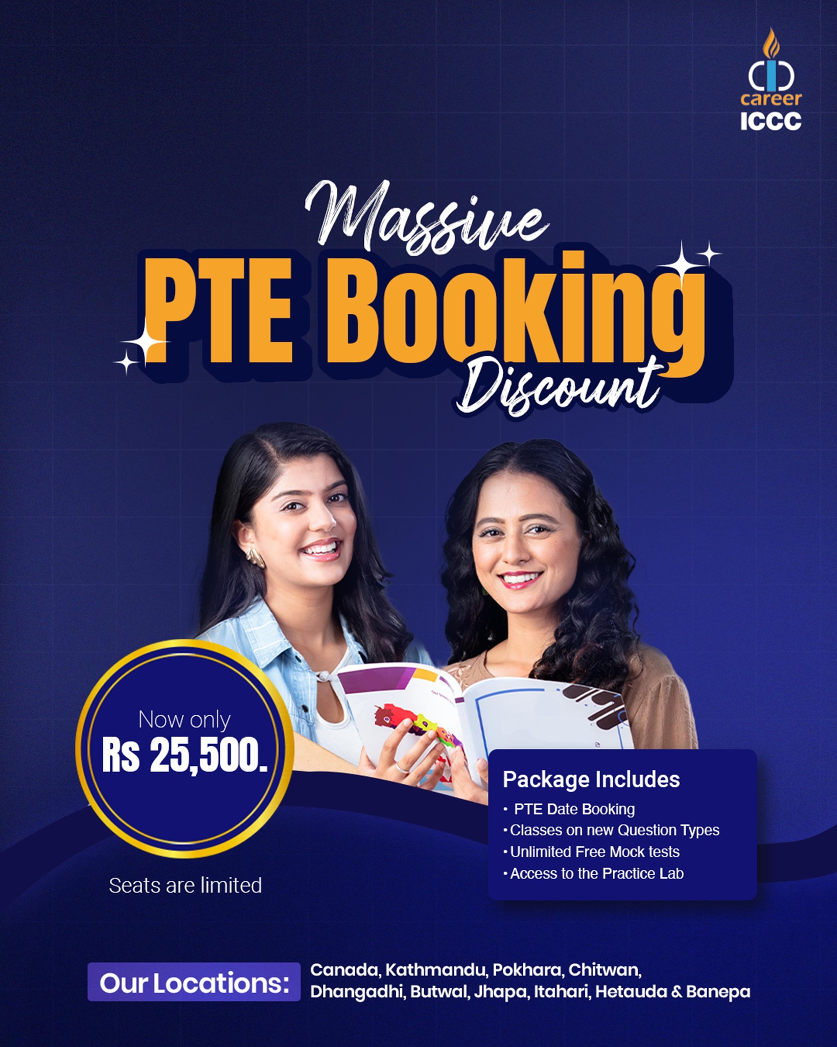 ICCC - 🎉 Big PTE Offer! Just Rs. 25,500! 🤑 ️ Hey students! 🌟 Planning ...