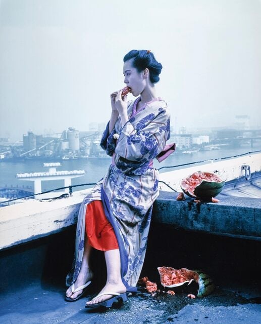 Nobuyoshi Araki, Japanese, b. 1940 - Watermelon on rooftop, 1991