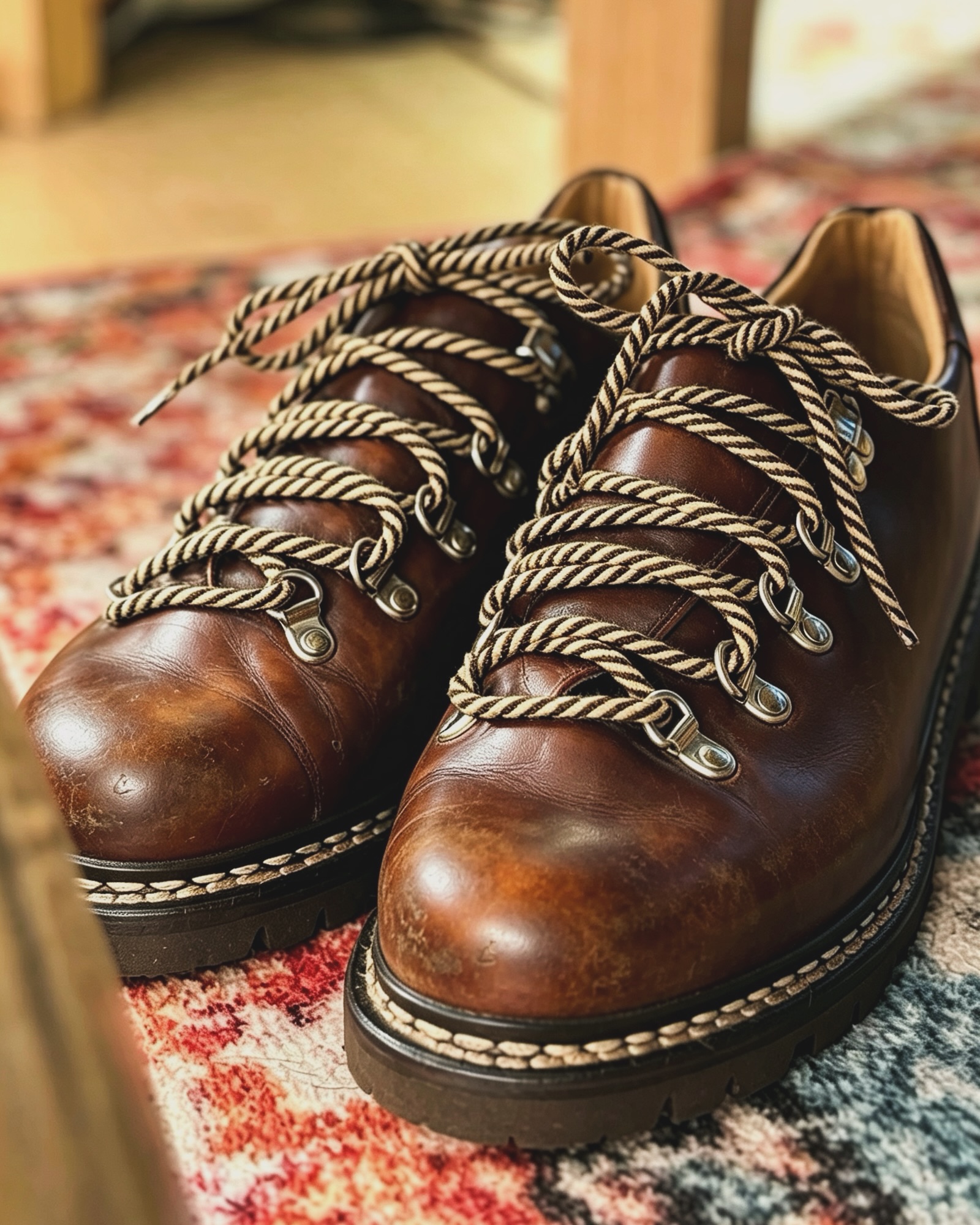 Tricker's ] Black Deerskin Woodstock Classic plain toe derby shoes