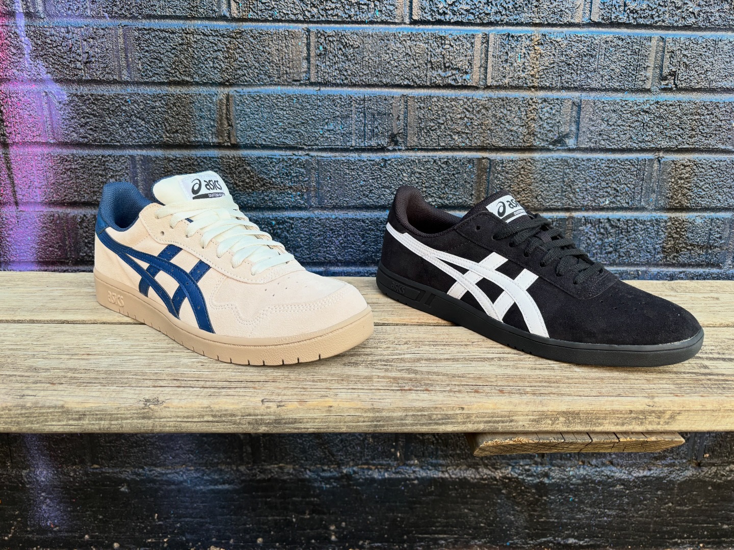 New @asics_skateboarding Japan Pro in cream/independence blue and