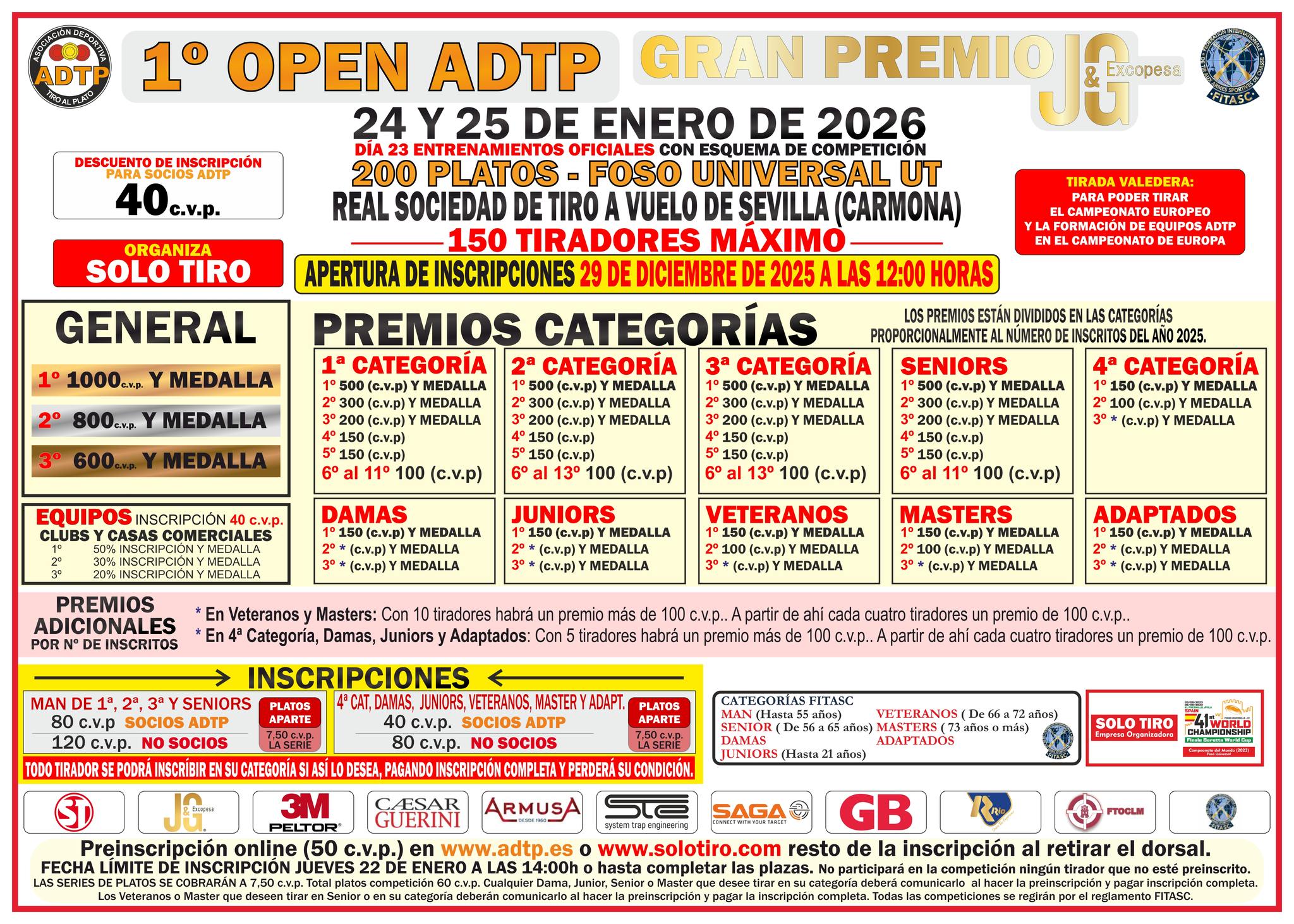 ADTP - Os presentamos el cartel de la primera competición del año 2026 ...