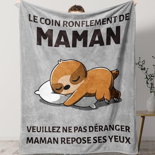 Couverture Plaid Cadeau Pour Maman - 150x130 Cm, Microfibre Douce, Inscriptions Humoristiques, Idéal Anniversaire, Noël, Fête Des Mères